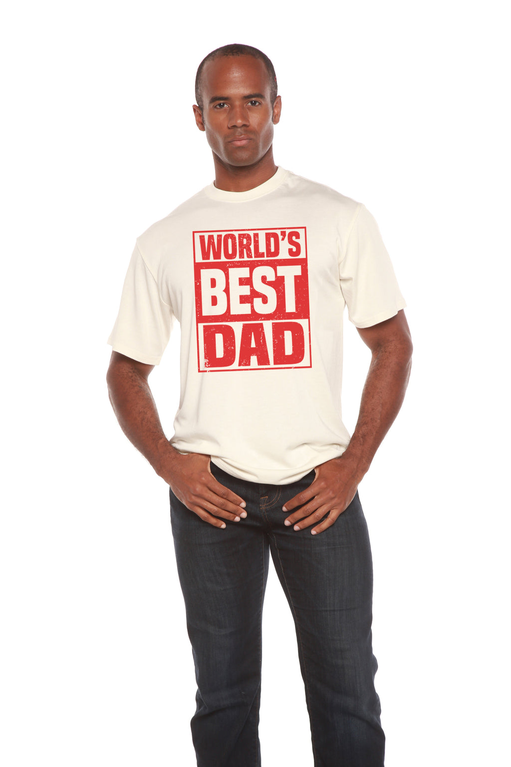 World's Best Dad Men's Bamboo Viscose/Organic Cotton Short Sleeve Graphic T-Shirt - The7Letter
