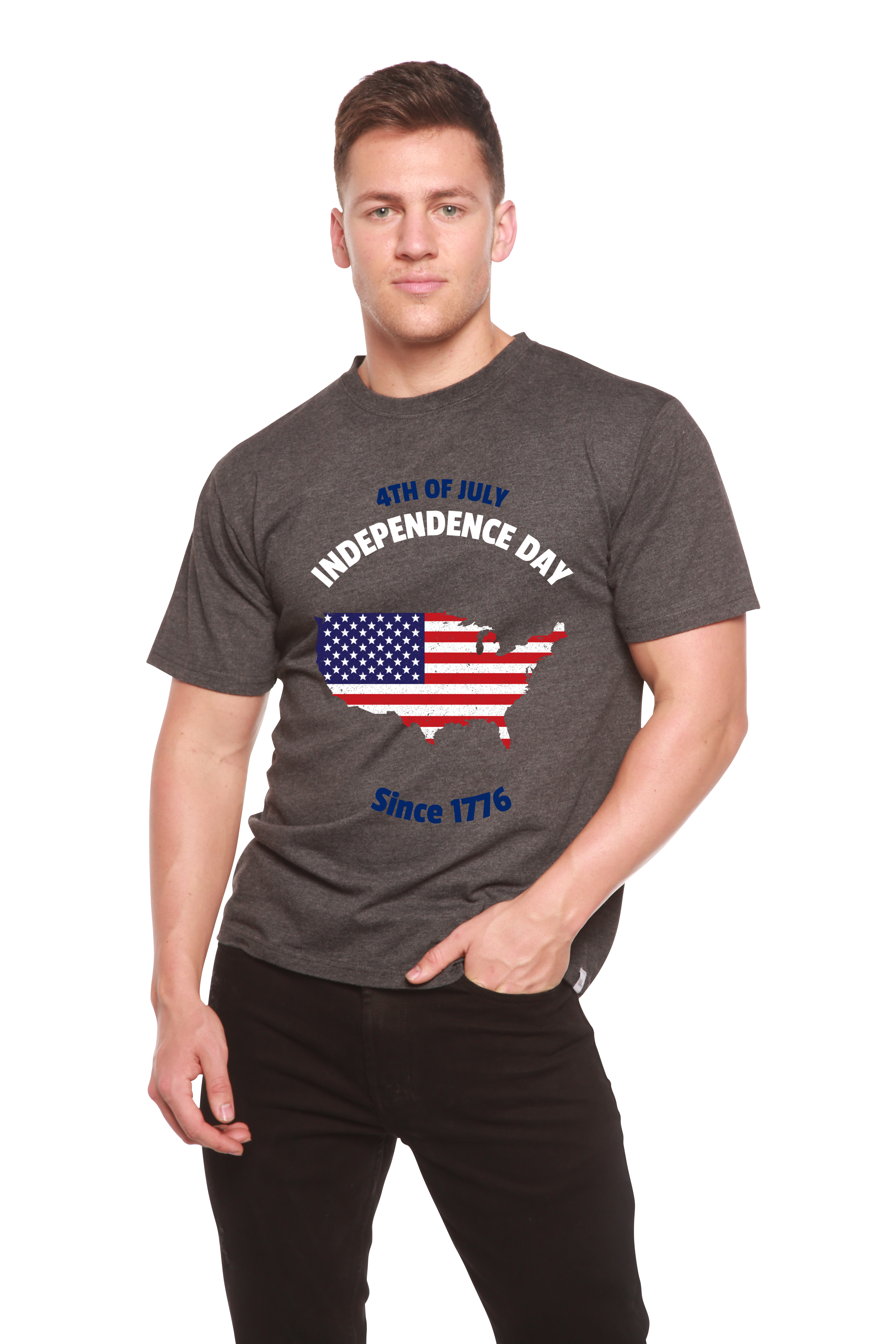 4th of July Men's Bamboo Viscose/Organic Cotton Short Sleeve Graphic T-Shirt - The7Letter