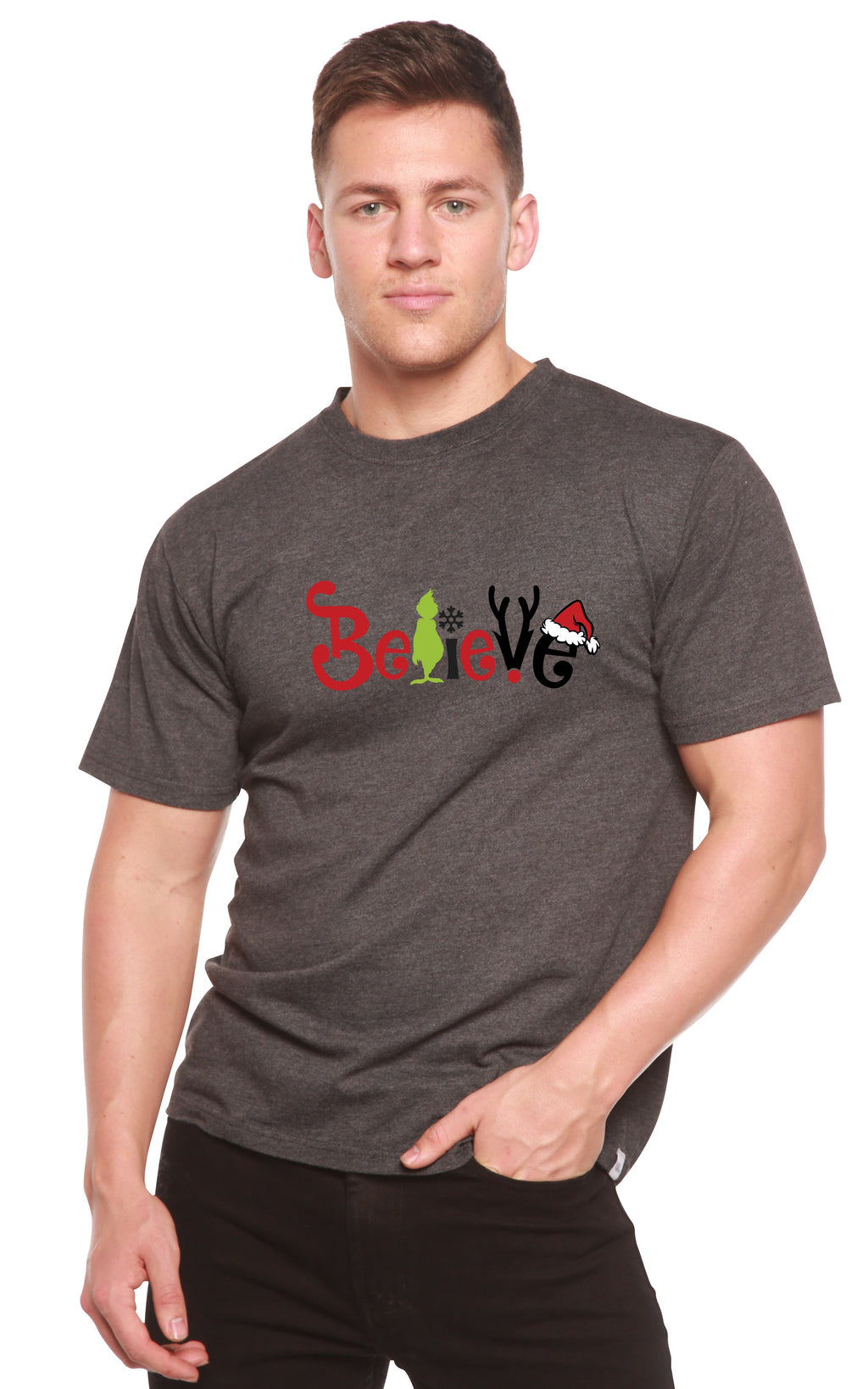 Believe Christmas Printed Men's Bamboo T-Shirt - The7Letter
