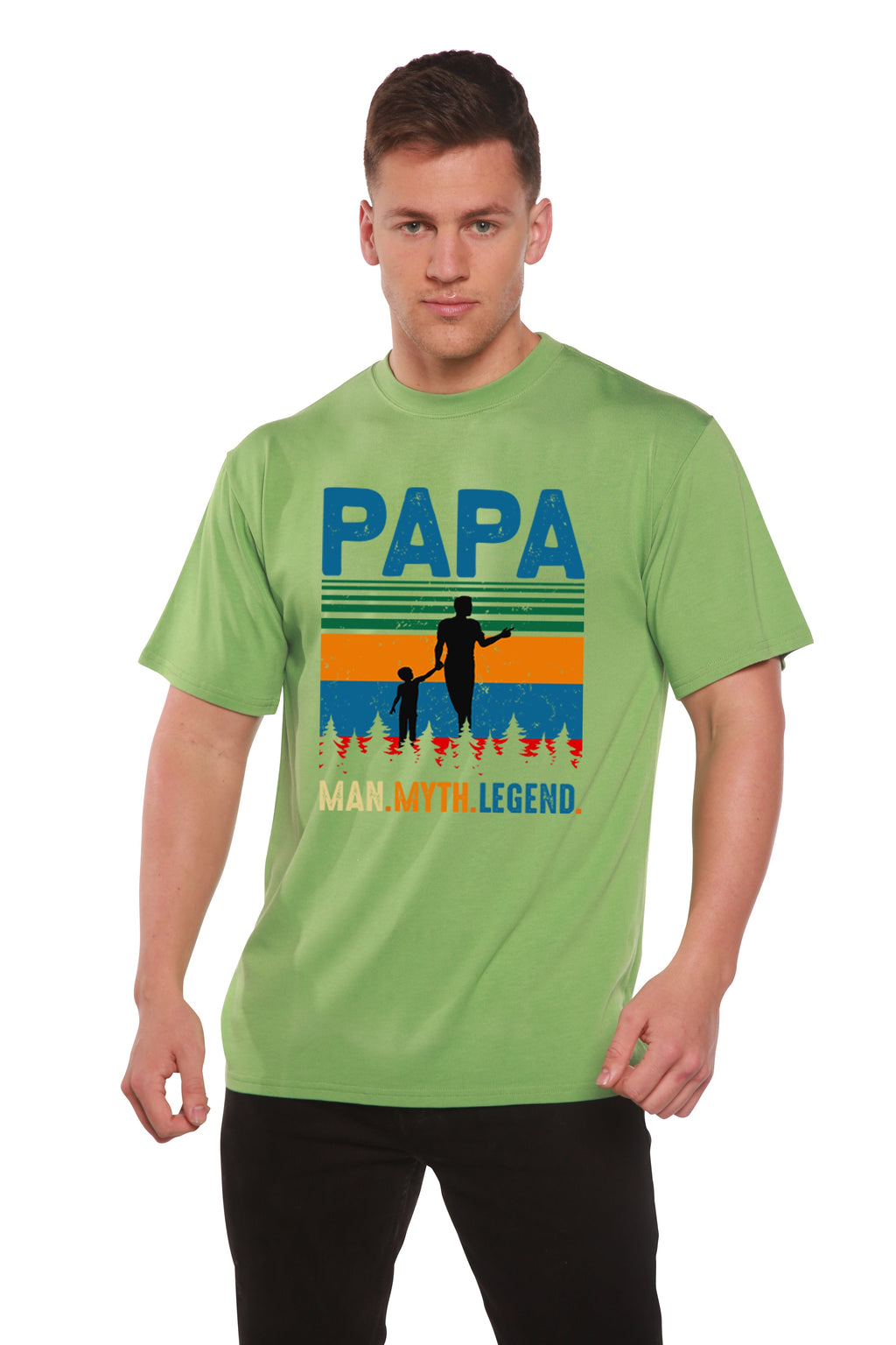 Papa Man, Myth, Legend Men's Bamboo Viscose/Organic Cotton Short Sleeve Graphic T-Shirt - The7Letter