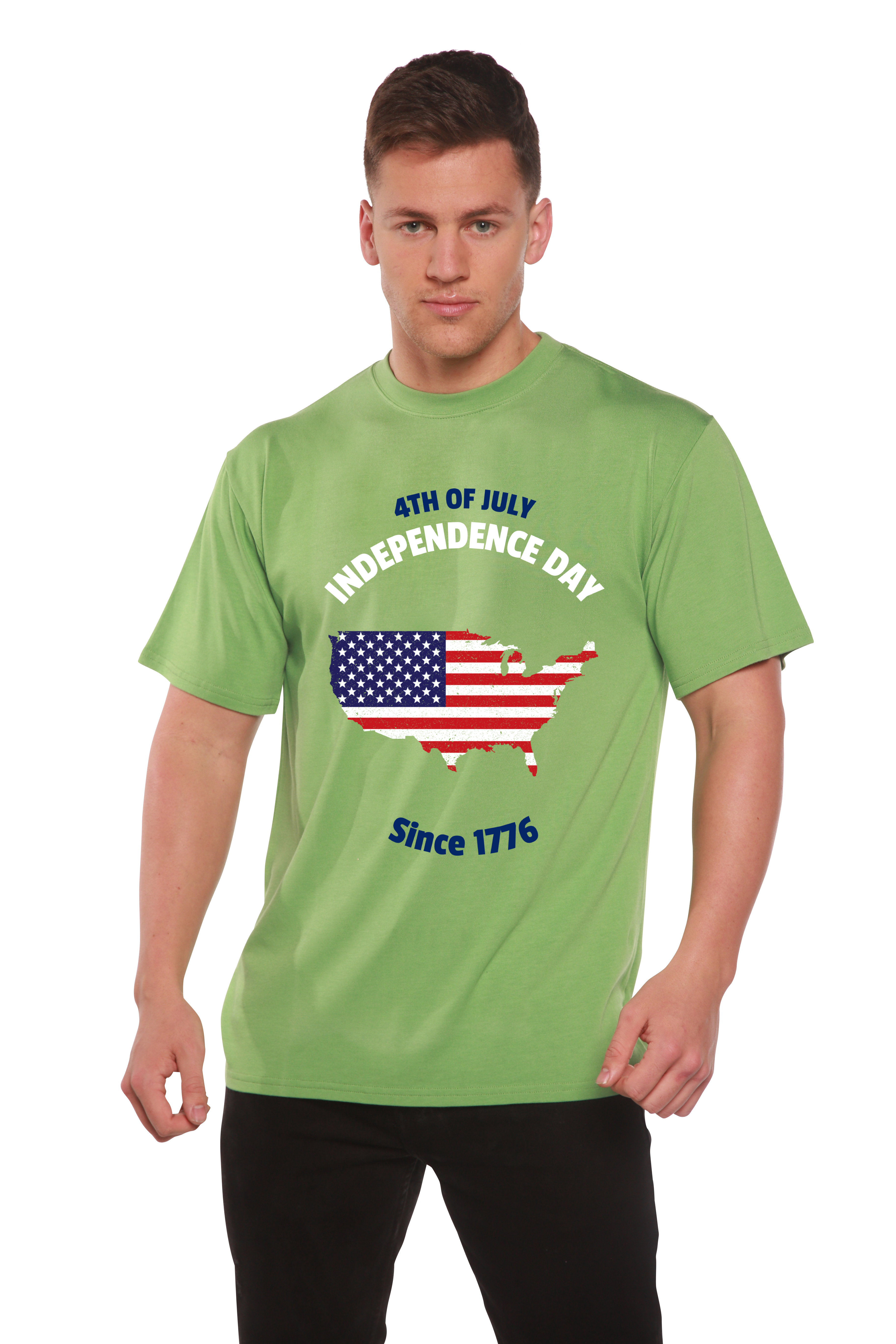 4th of July Men's Bamboo Viscose/Organic Cotton Short Sleeve Graphic T-Shirt - The7Letter