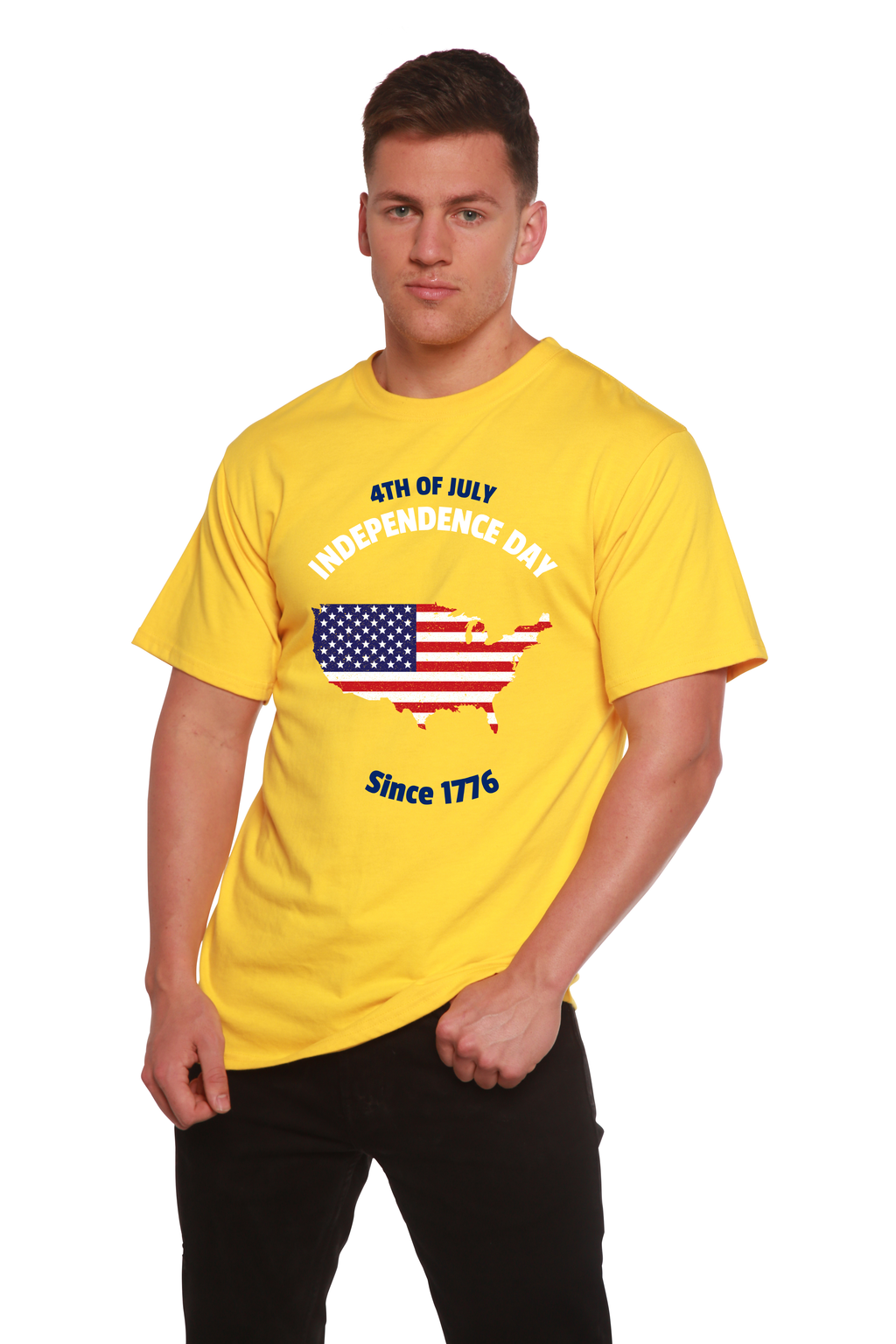 4th of July Men's Bamboo Viscose/Organic Cotton Short Sleeve Graphic T-Shirt - The7Letter