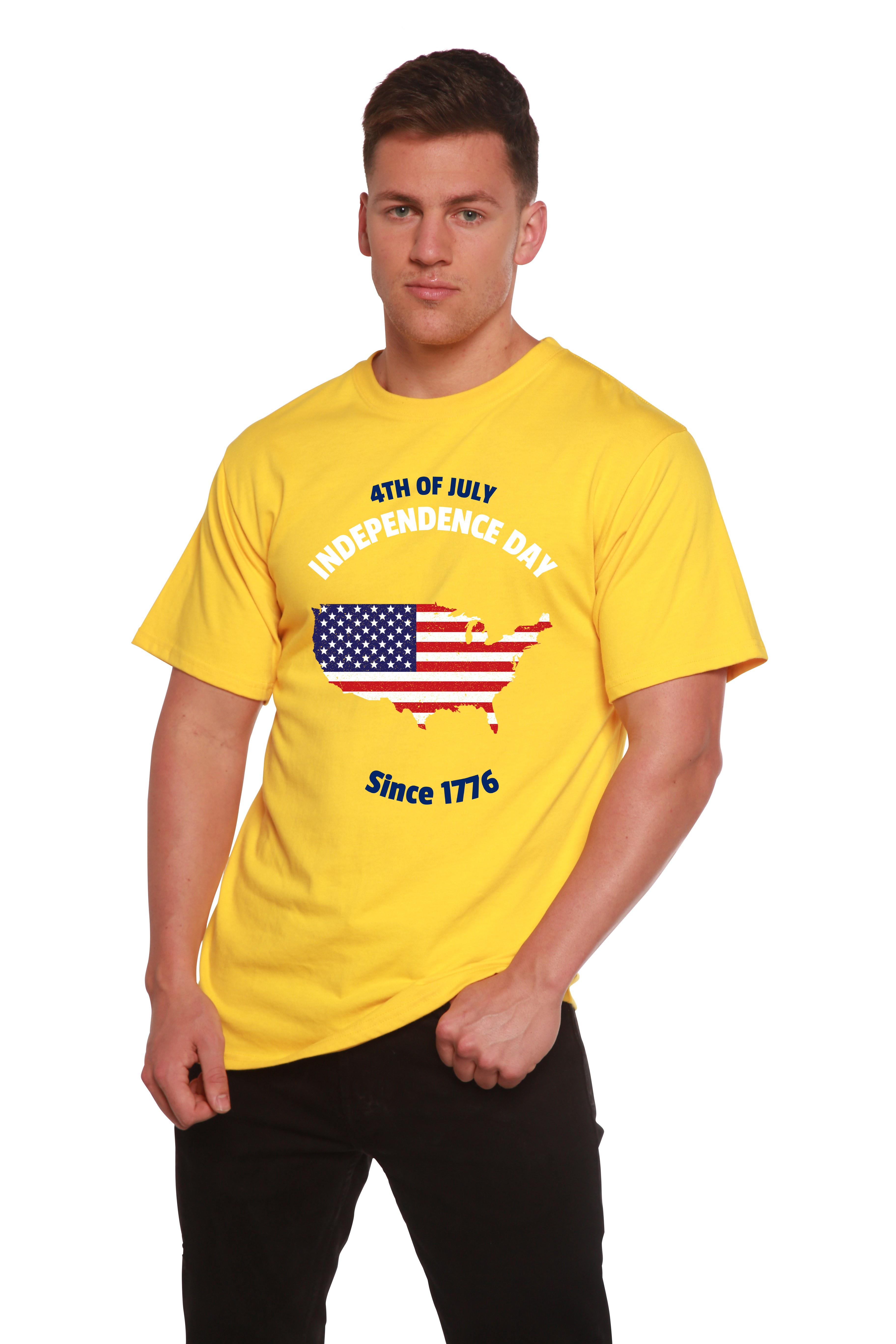 4th of July Men's Bamboo Viscose/Organic Cotton Short Sleeve Graphic T-Shirt - The7Letter