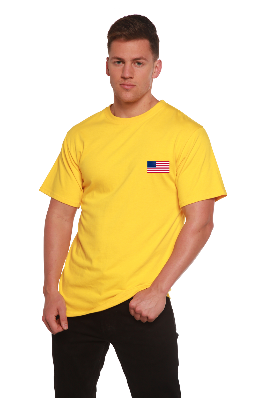 American Flag Men's Bamboo Viscose/Organic Cotton Short Sleeve Graphic T-Shirt - The7Letter