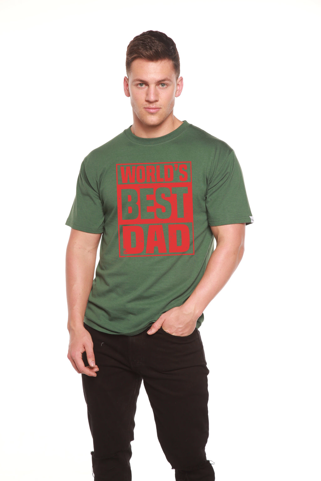 World's Best Dad Men's Bamboo Viscose/Organic Cotton Short Sleeve Graphic T-Shirt - The7Letter
