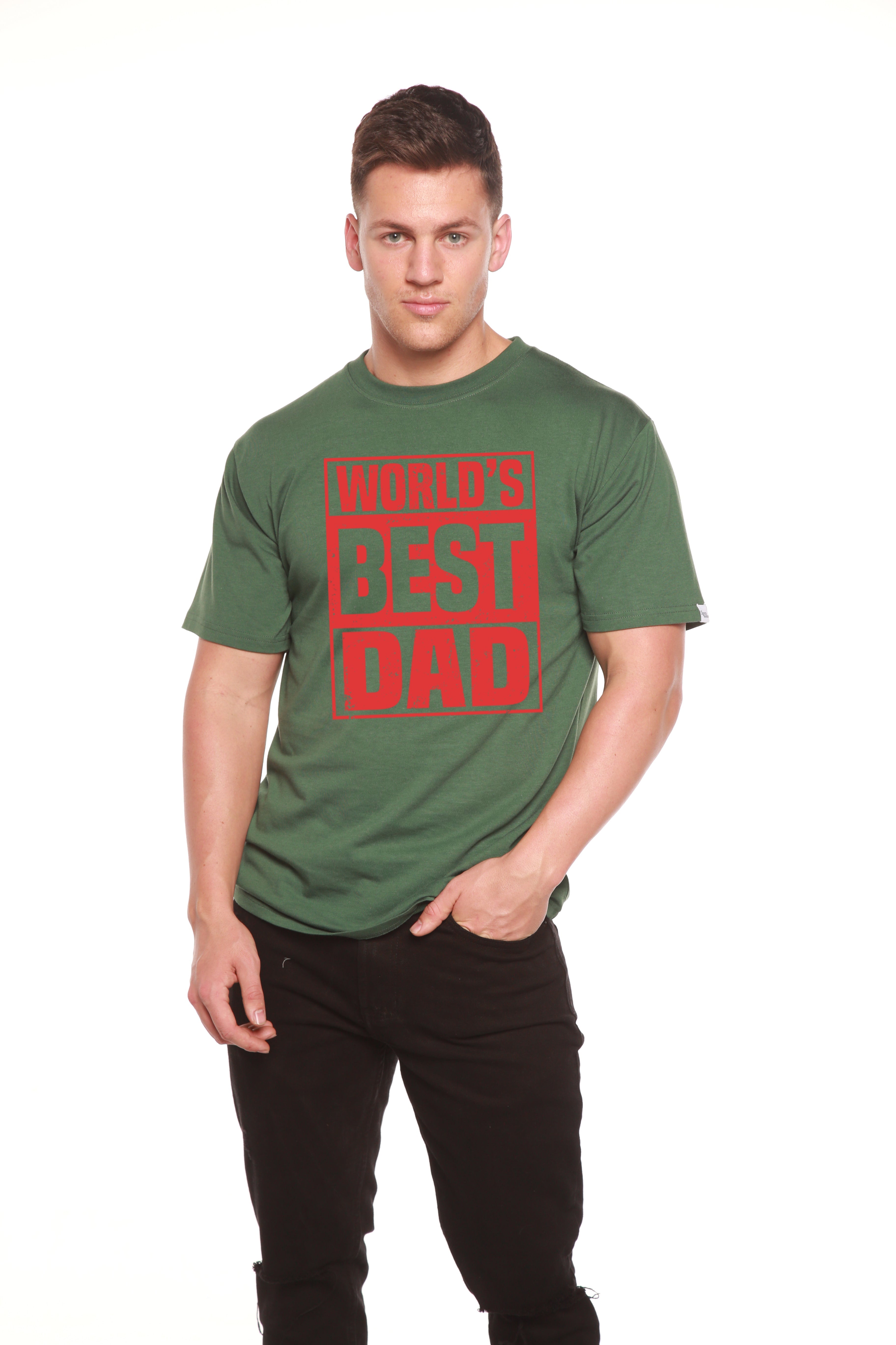 World's Best Dad Men's Bamboo Viscose/Organic Cotton Short Sleeve Graphic T-Shirt - The7Letter