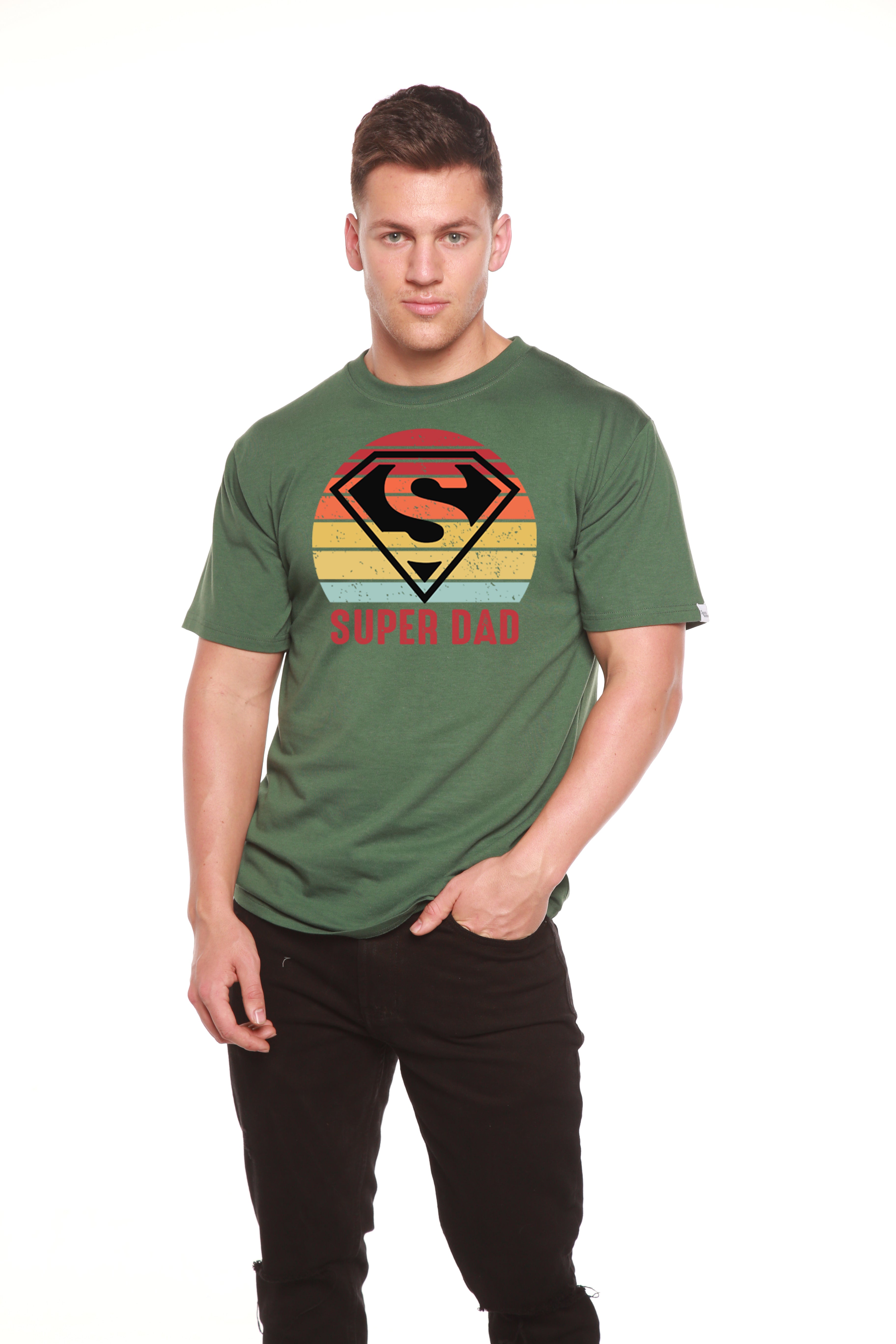 Super Dad Men's Bamboo Viscose/Organic Cotton Short Sleeve Graphic T-Shirt - The7Letter