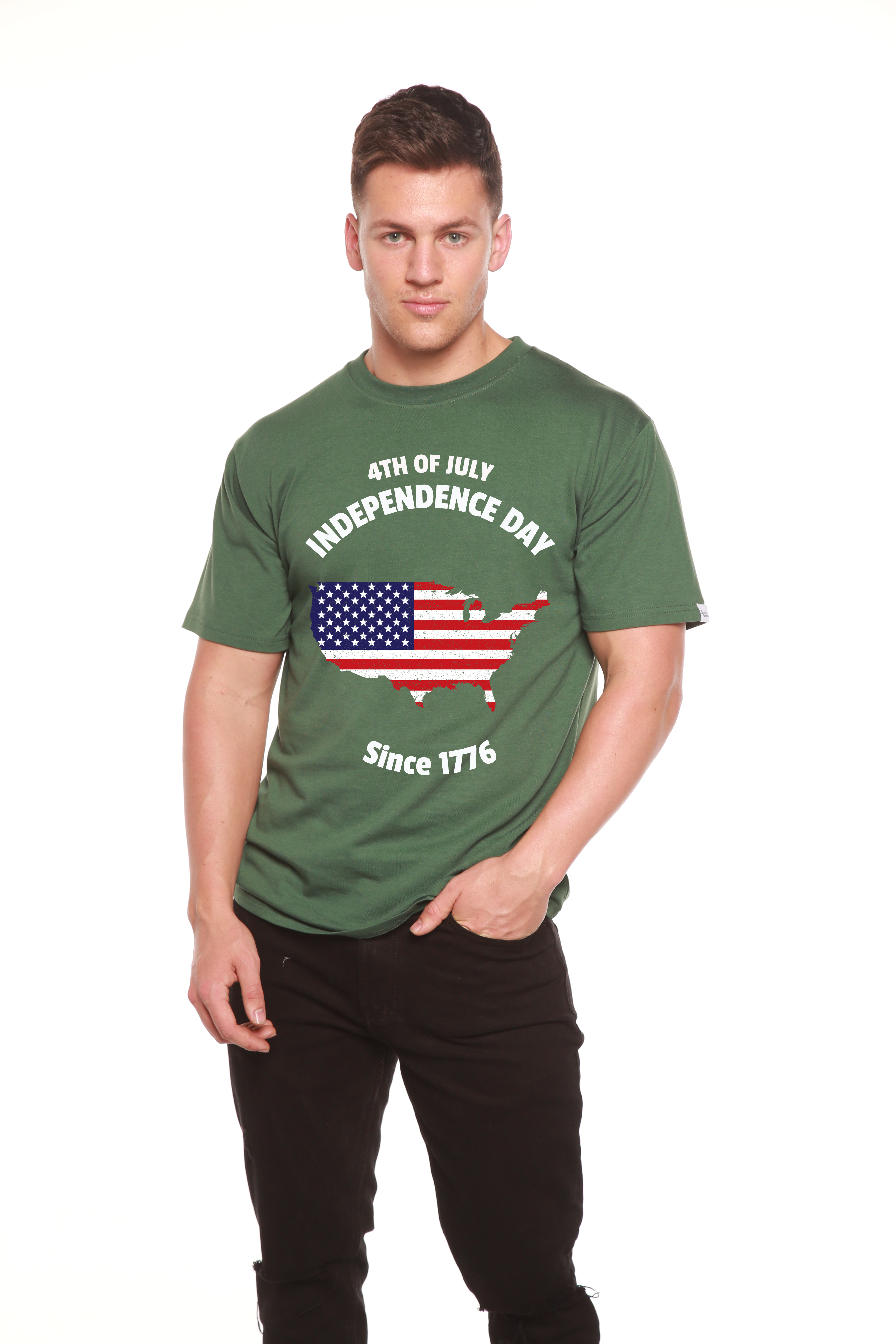 4th of July Men's Bamboo Viscose/Organic Cotton Short Sleeve Graphic T-Shirt - The7Letter