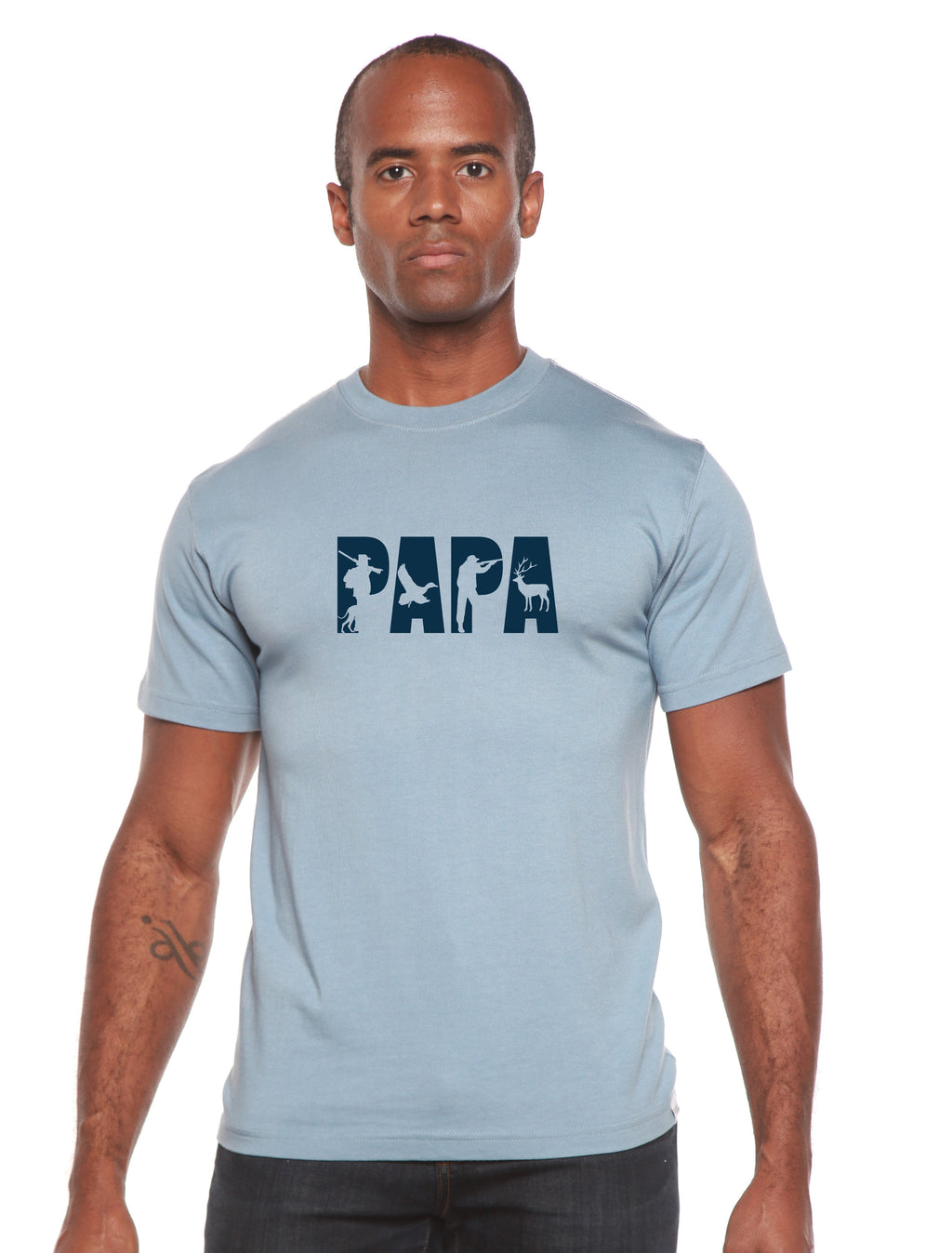 PAPA Men's Bamboo Viscose/Organic Cotton Short Sleeve Graphic T-Shirt - The7Letter