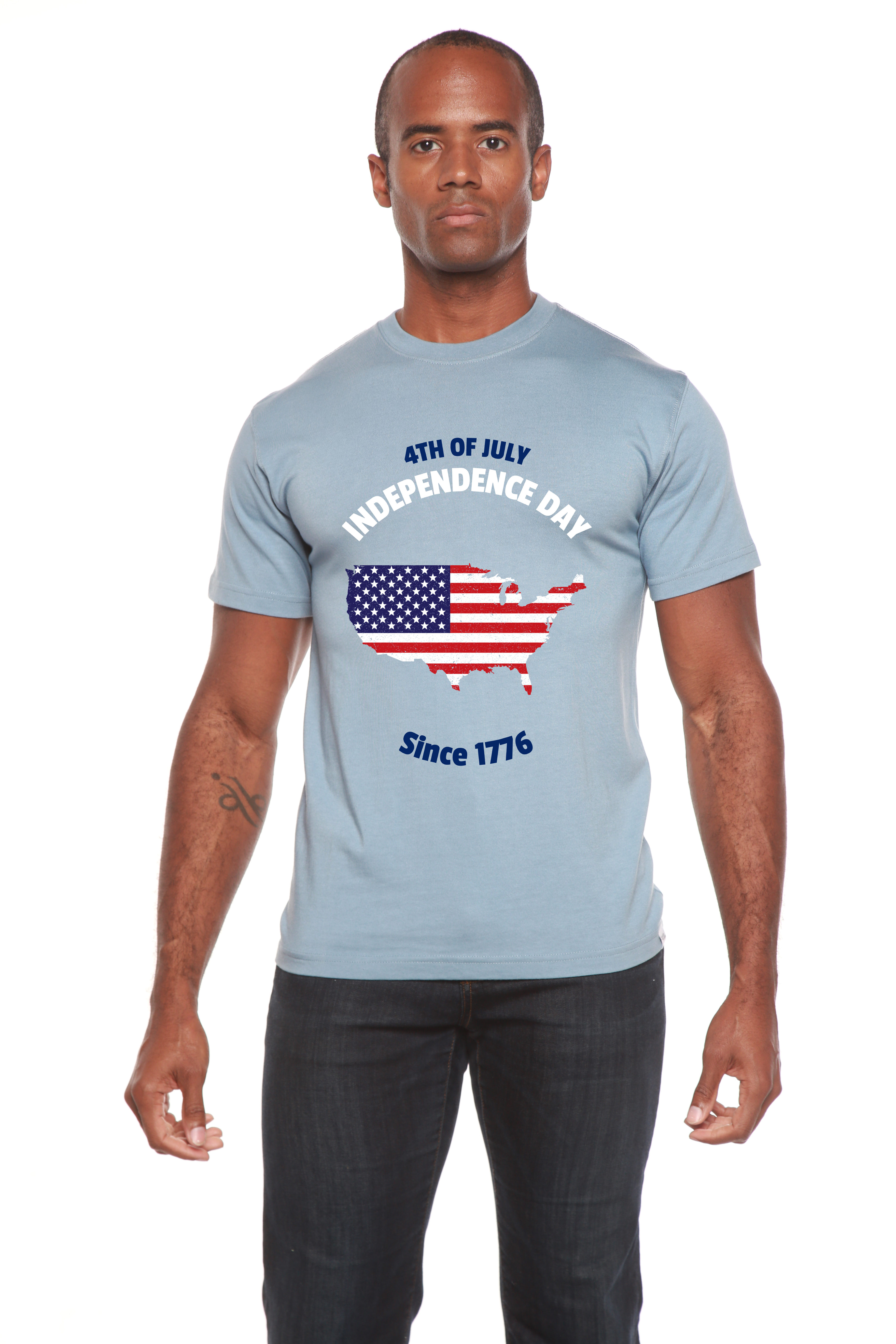 4th of July Men's Bamboo Viscose/Organic Cotton Short Sleeve Graphic T-Shirt - The7Letter