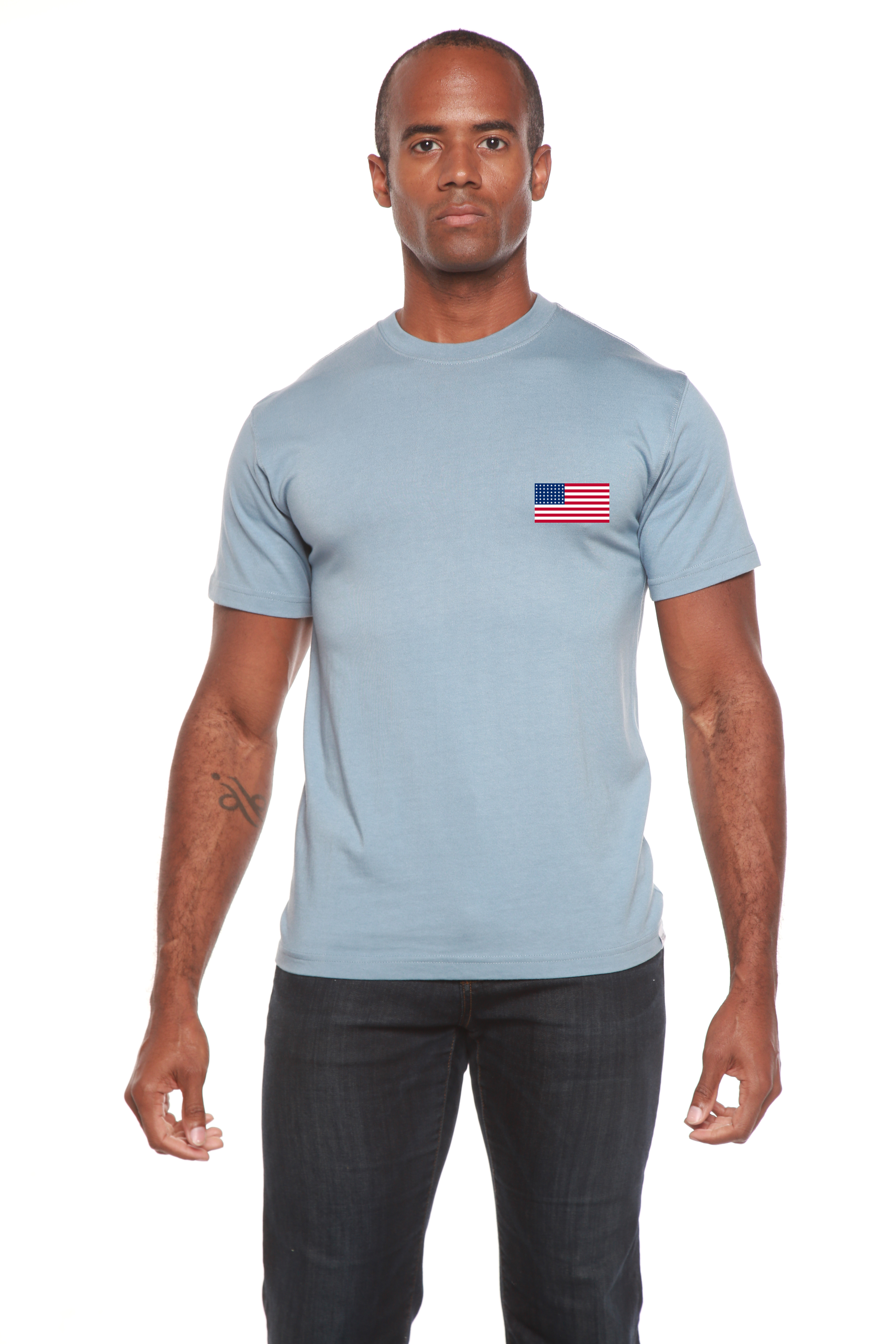 American Flag Men's Bamboo Viscose/Organic Cotton Short Sleeve Graphic T-Shirt - The7Letter