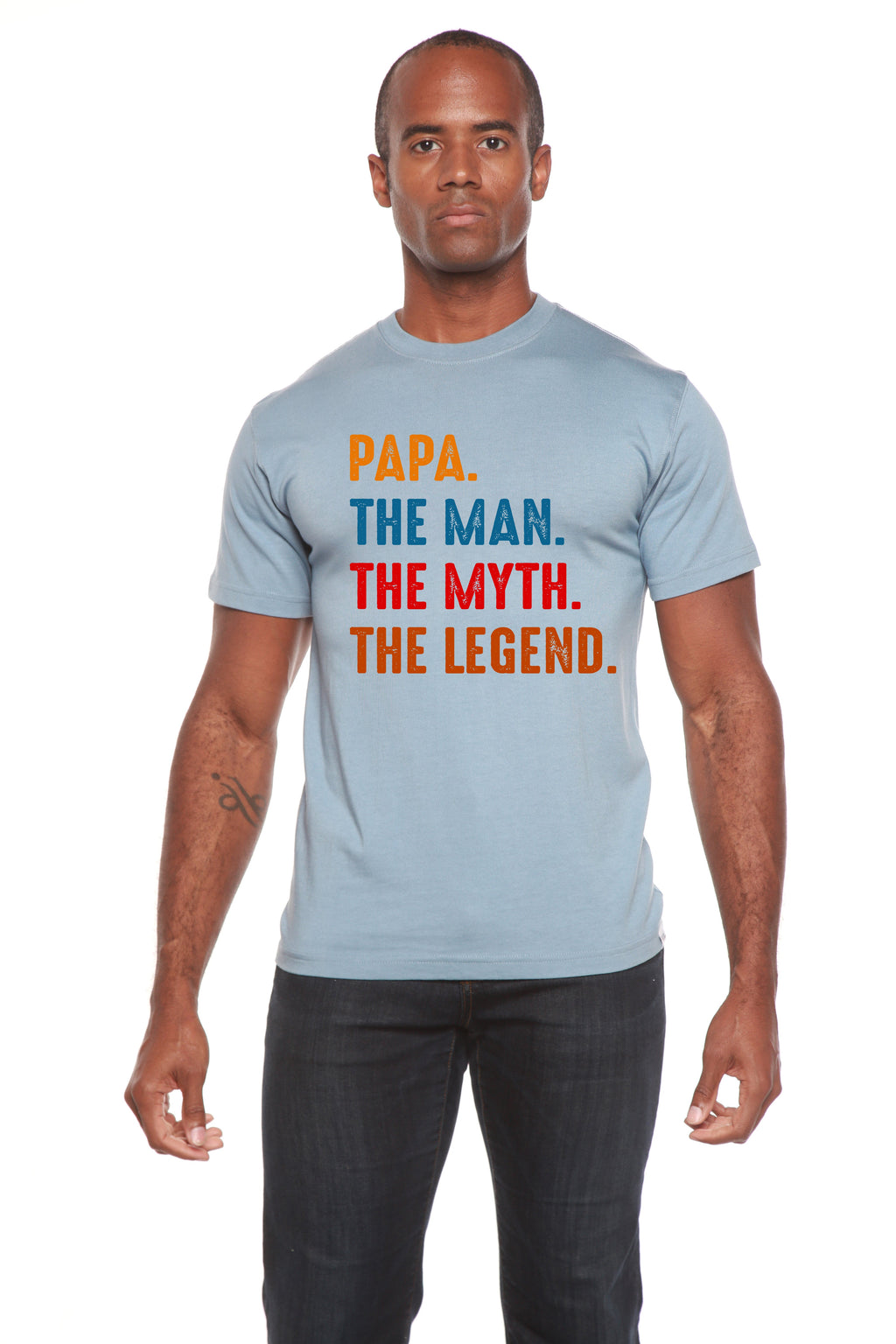 Papa, the Man, the Myth, the Legend Men's Bamboo Viscose/Organic Cotton Short Sleeve Graphic T-Shirt - The7Letter