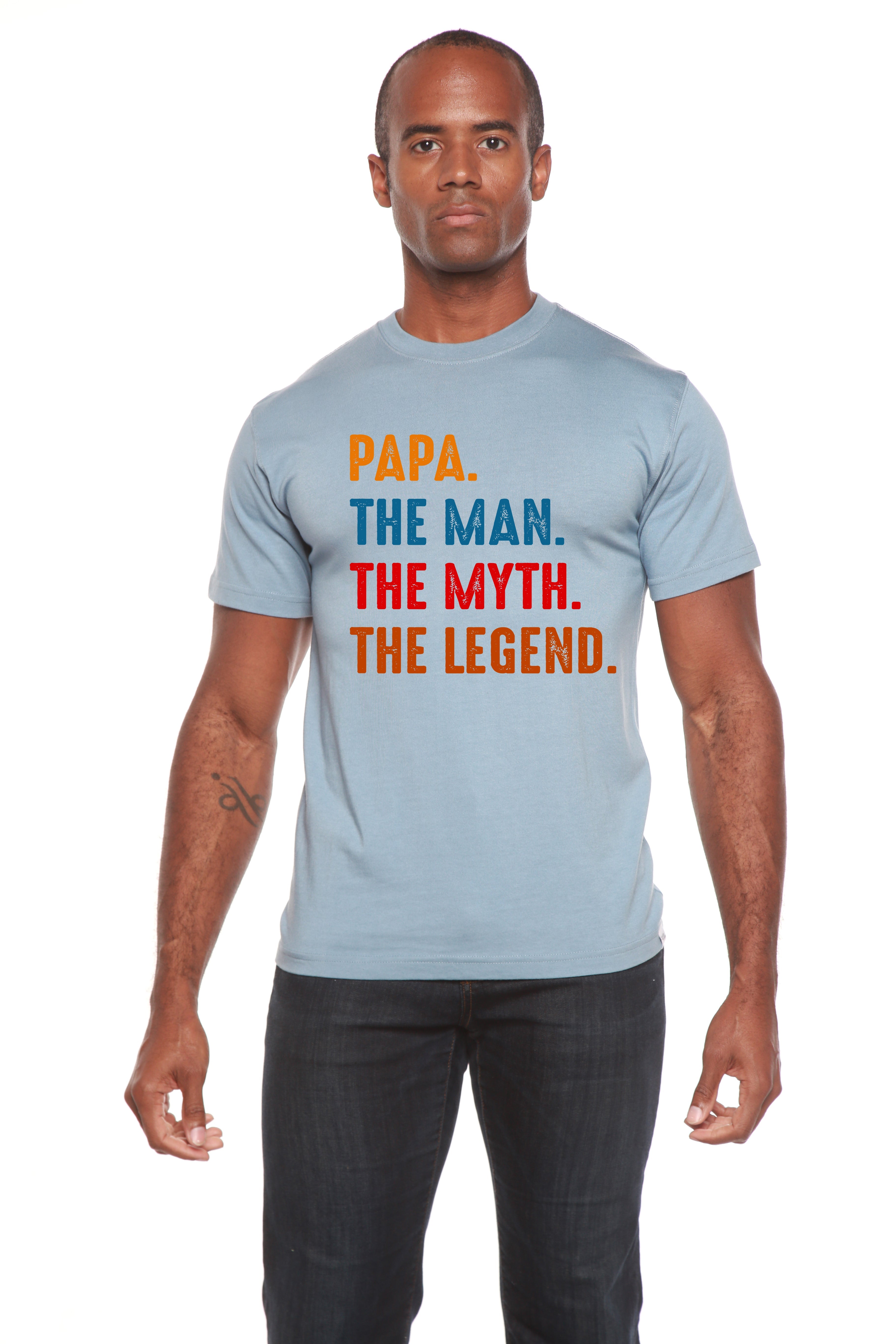 Papa, the Man, the Myth, the Legend Men's Bamboo Viscose/Organic Cotton Short Sleeve Graphic T-Shirt - The7Letter