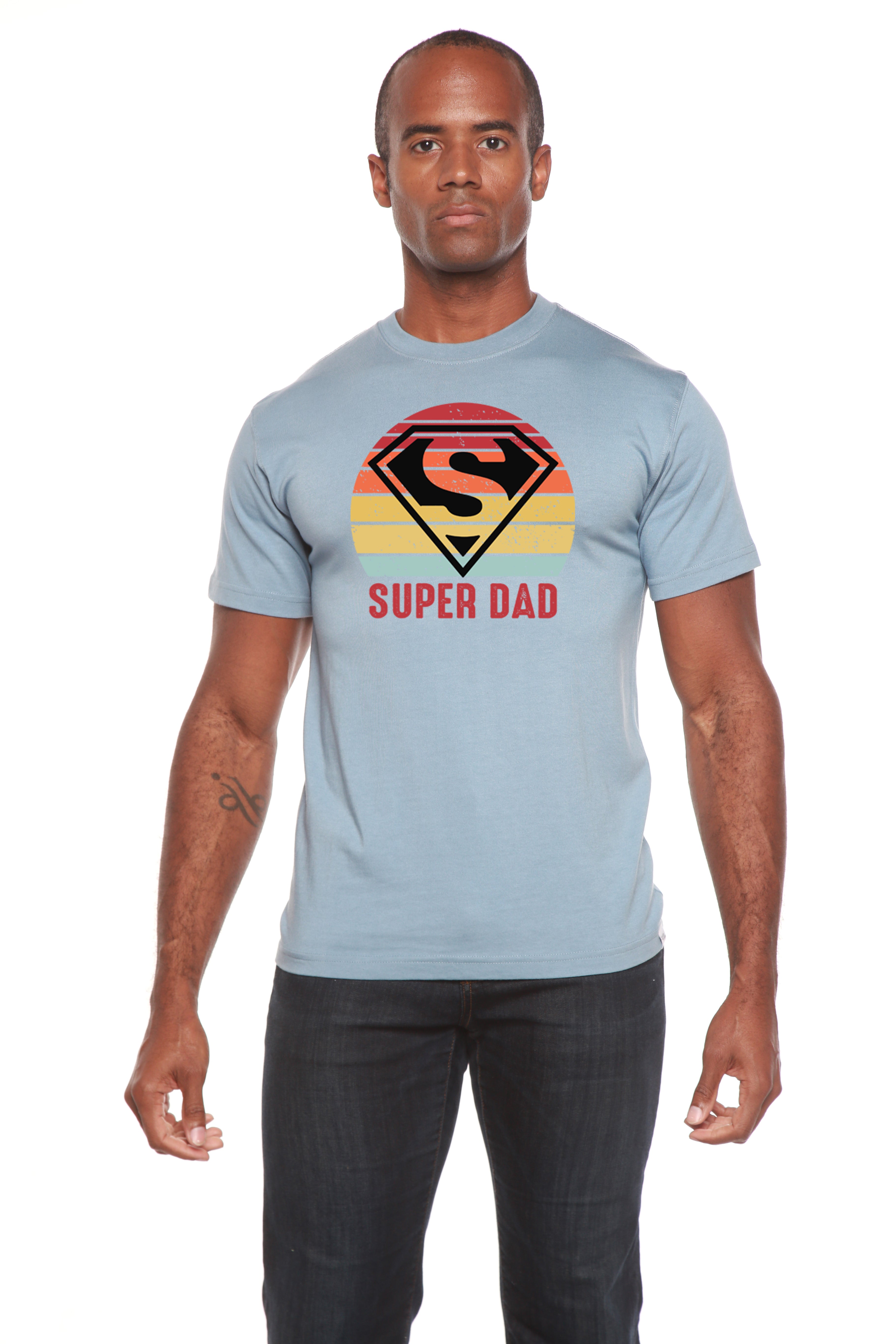 Super Dad Men's Bamboo Viscose/Organic Cotton Short Sleeve Graphic T-Shirt - The7Letter