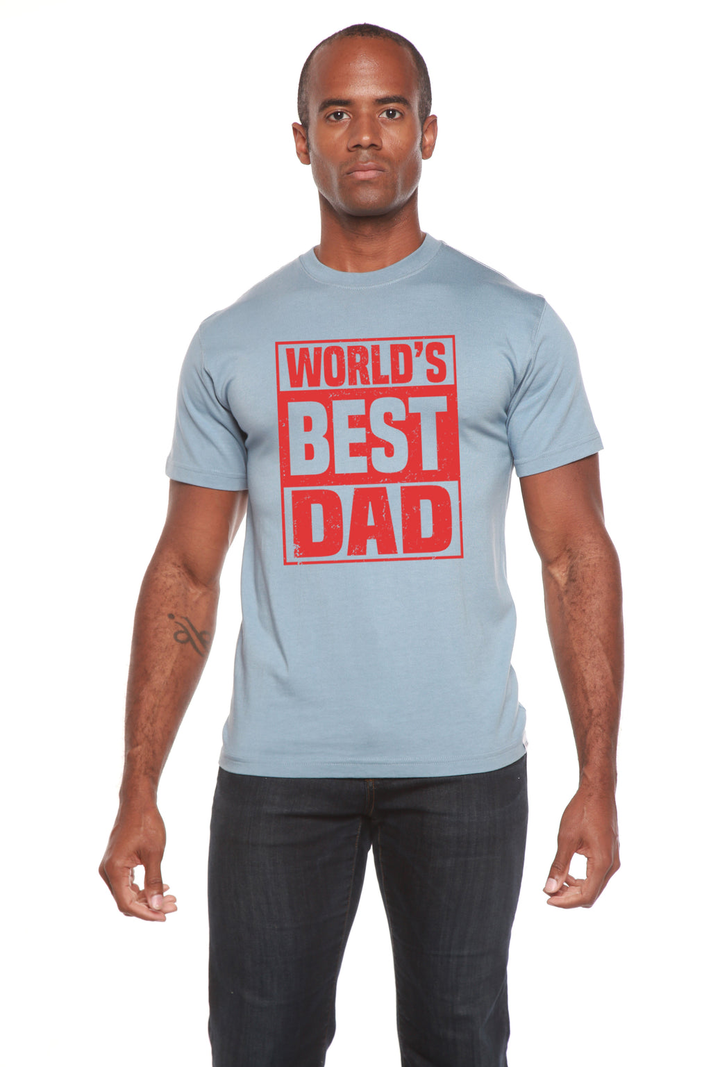 World's Best Dad Men's Bamboo Viscose/Organic Cotton Short Sleeve Graphic T-Shirt - The7Letter