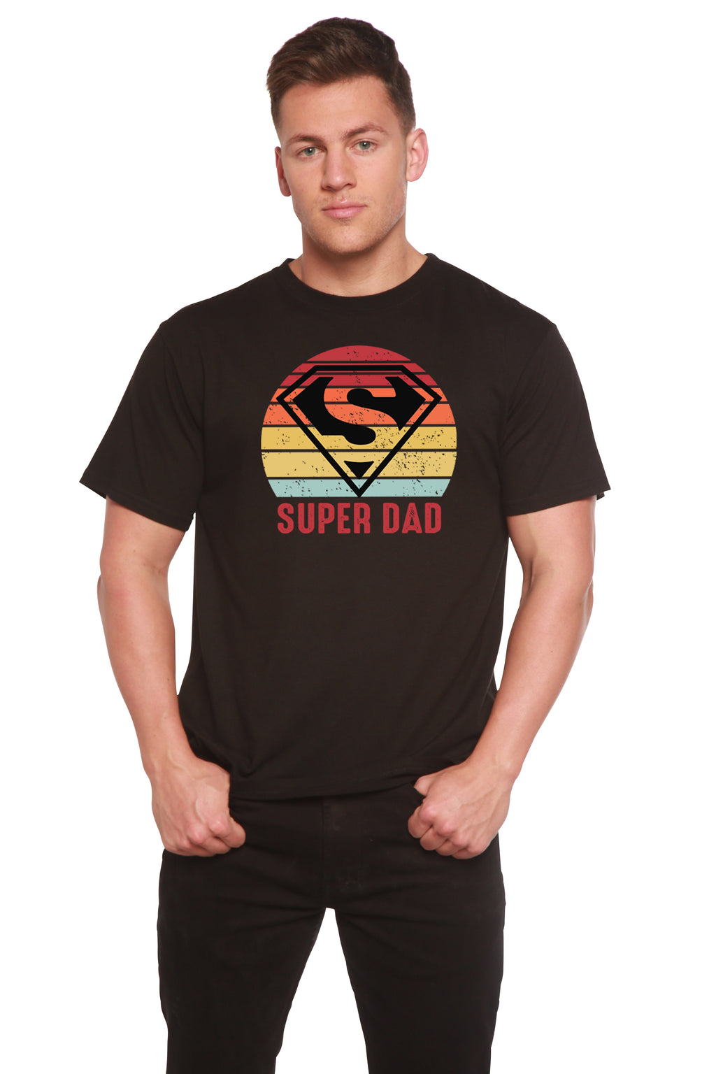 Super Dad Men's Bamboo Viscose/Organic Cotton Short Sleeve Graphic T-Shirt - The7Letter