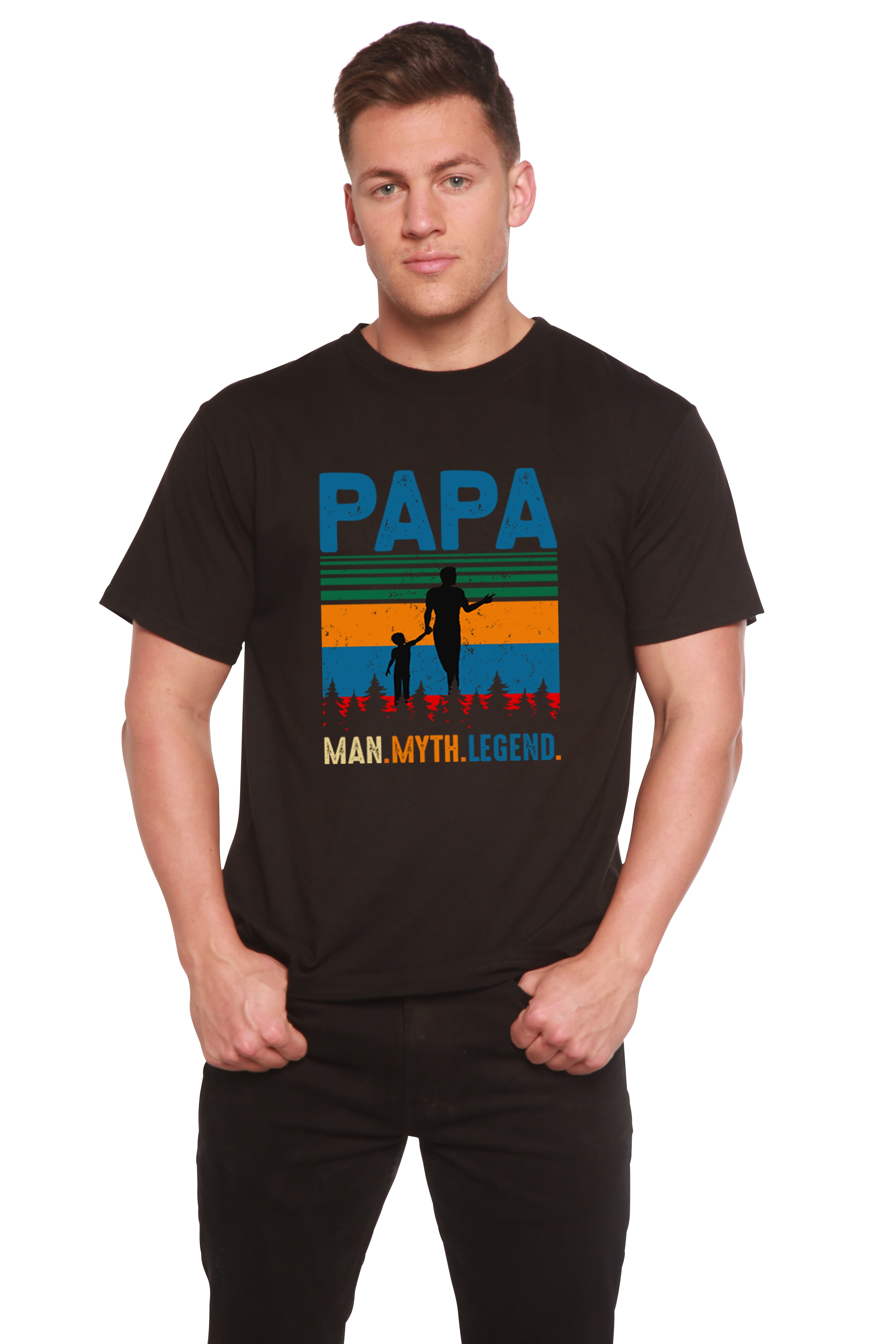 Papa Man, Myth, Legend Men's Bamboo Viscose/Organic Cotton Short Sleeve Graphic T-Shirt - The7Letter