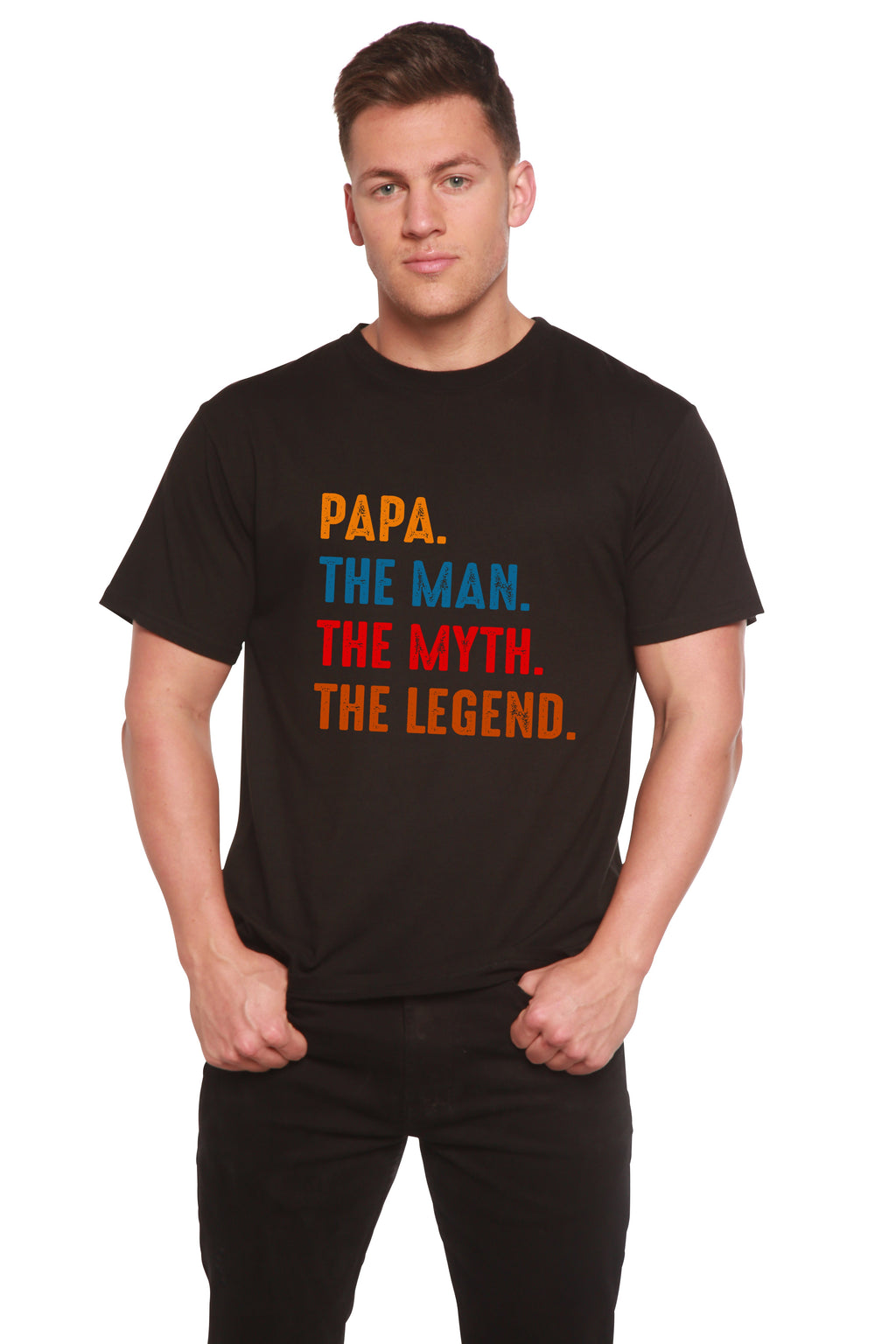 Papa, the Man, the Myth, the Legend Men's Bamboo Viscose/Organic Cotton Short Sleeve Graphic T-Shirt - The7Letter