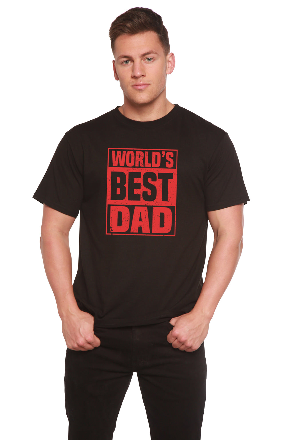 World's Best Dad Men's Bamboo Viscose/Organic Cotton Short Sleeve Graphic T-Shirt - The7Letter