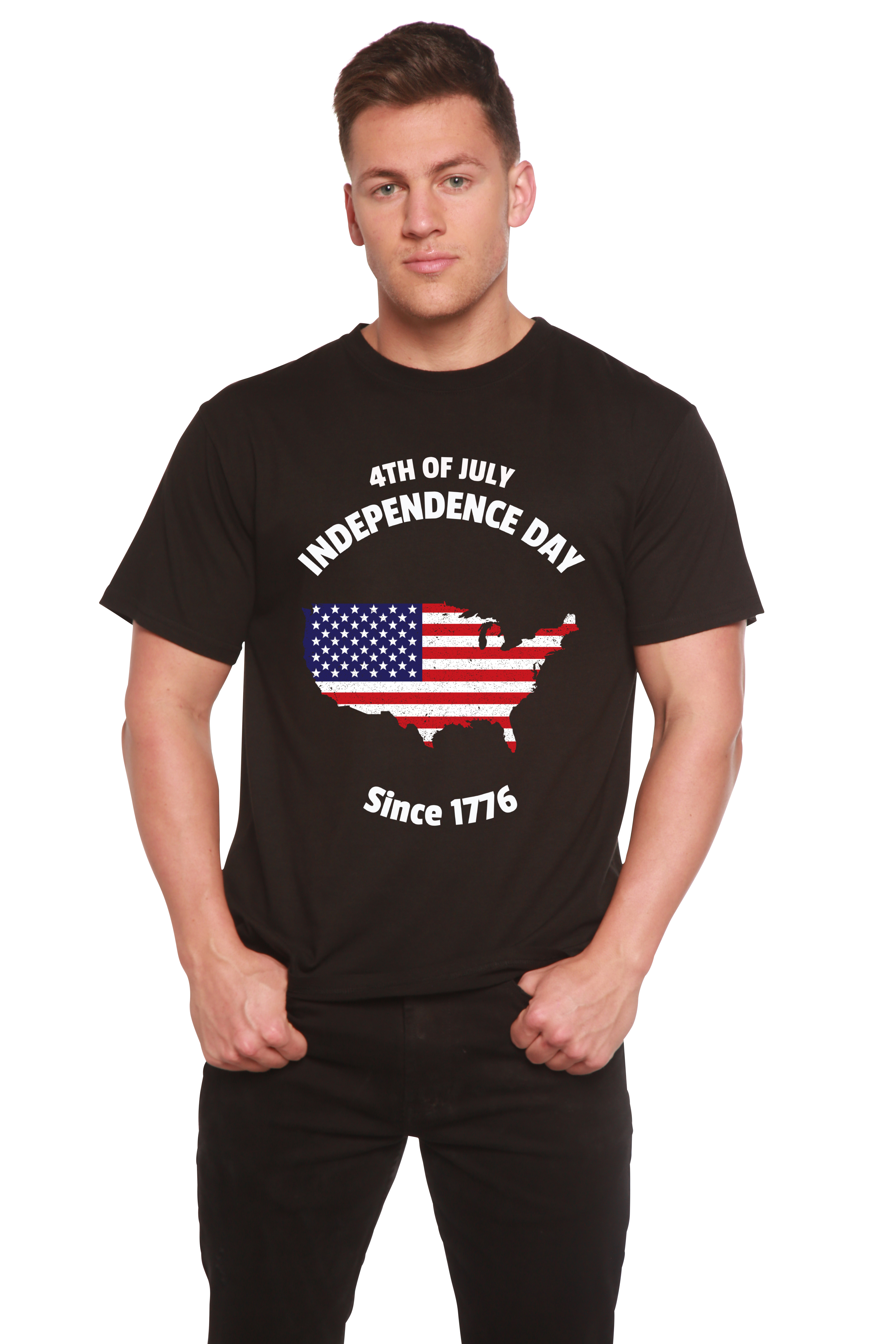 4th of July Men's Bamboo Viscose/Organic Cotton Short Sleeve Graphic T-Shirt - The7Letter
