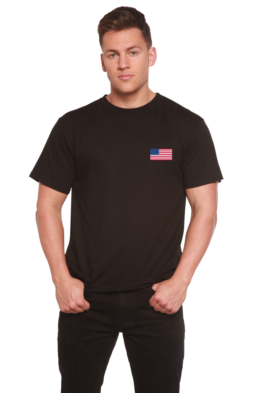 American Flag Men's Bamboo Viscose/Organic Cotton Short Sleeve Graphic T-Shirt - The7Letter