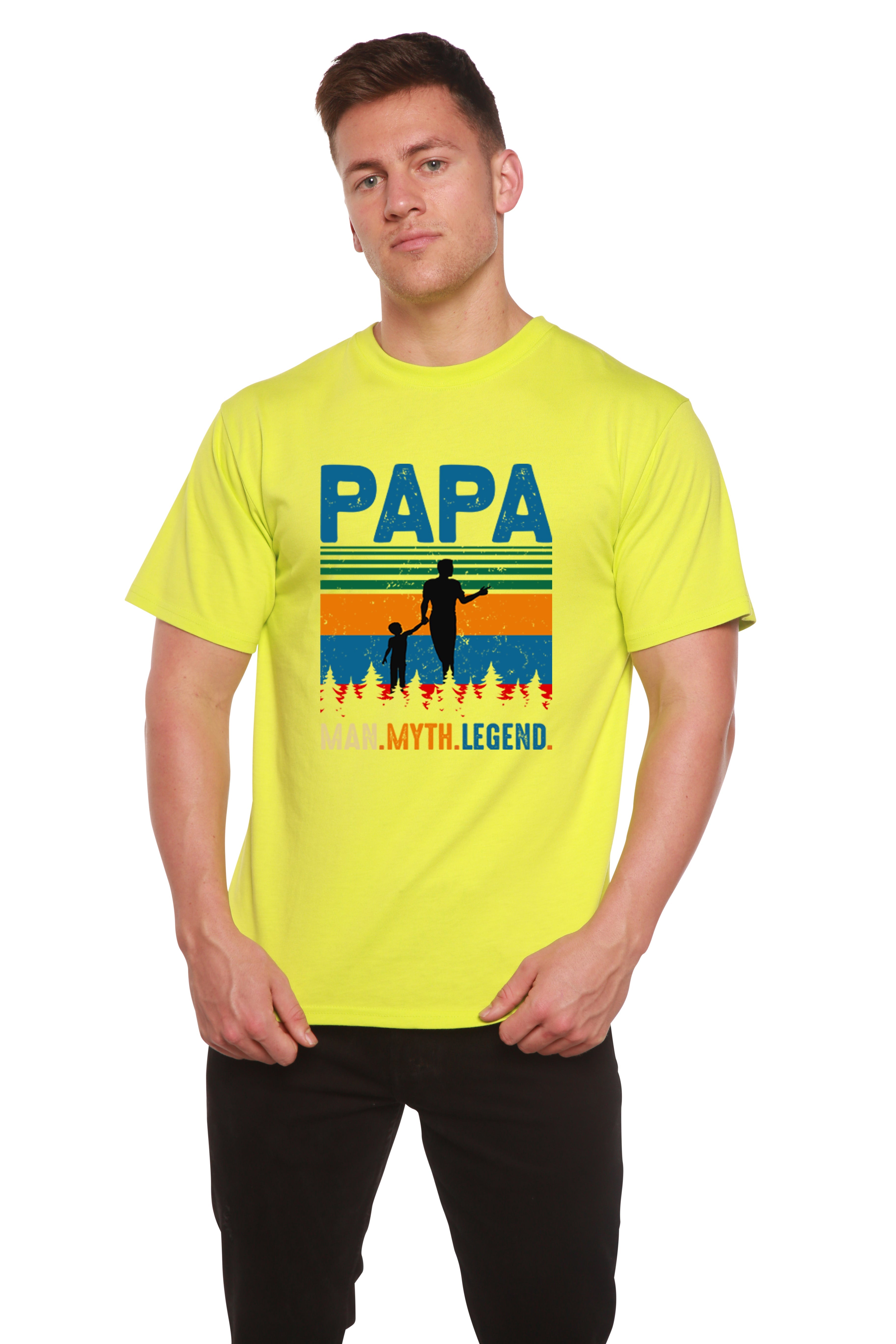 Papa Man, Myth, Legend Men's Bamboo Viscose/Organic Cotton Short Sleeve Graphic T-Shirt - The7Letter