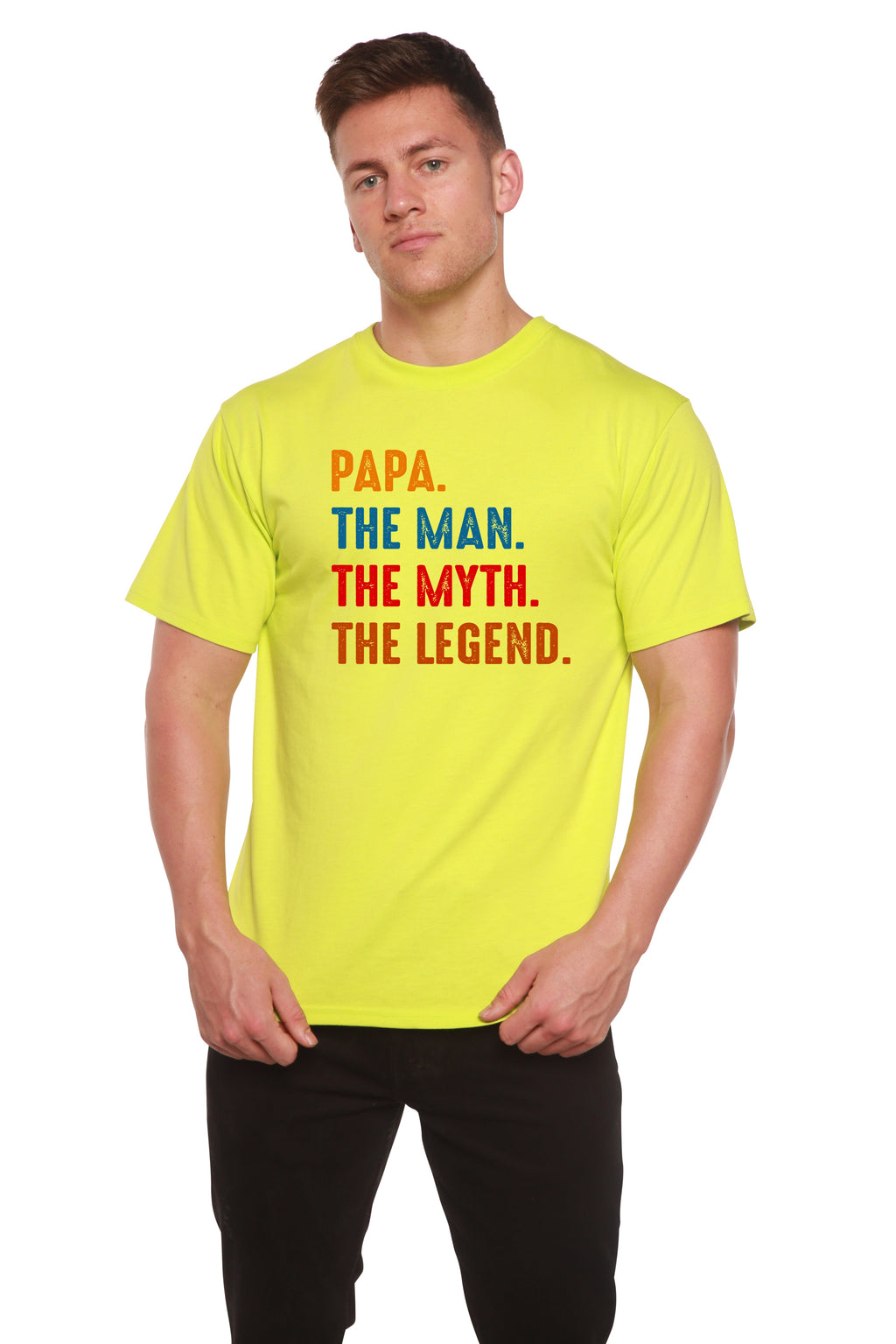 Papa, the Man, the Myth, the Legend Men's Bamboo Viscose/Organic Cotton Short Sleeve Graphic T-Shirt - The7Letter
