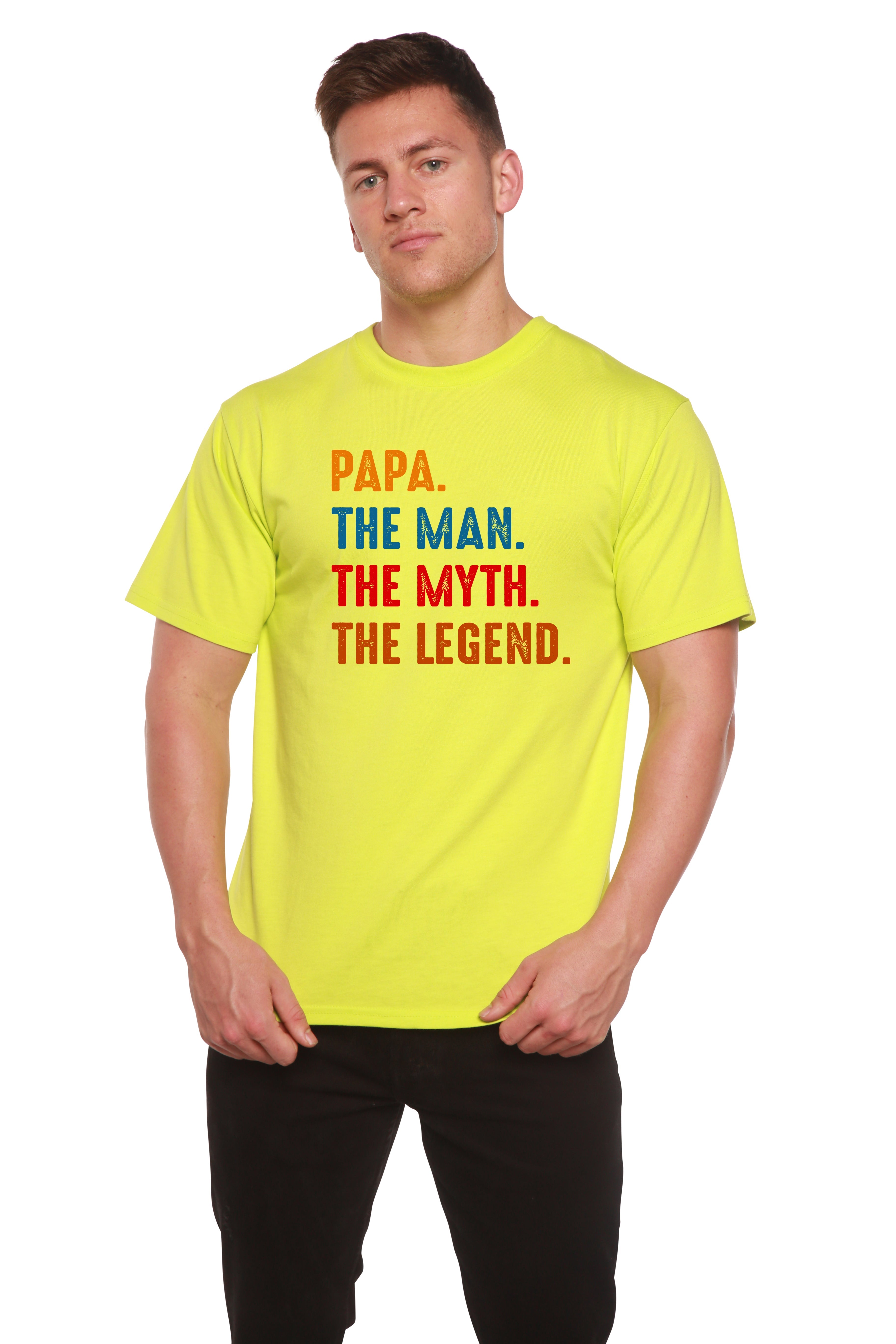 Papa, the Man, the Myth, the Legend Men's Bamboo Viscose/Organic Cotton Short Sleeve Graphic T-Shirt - The7Letter