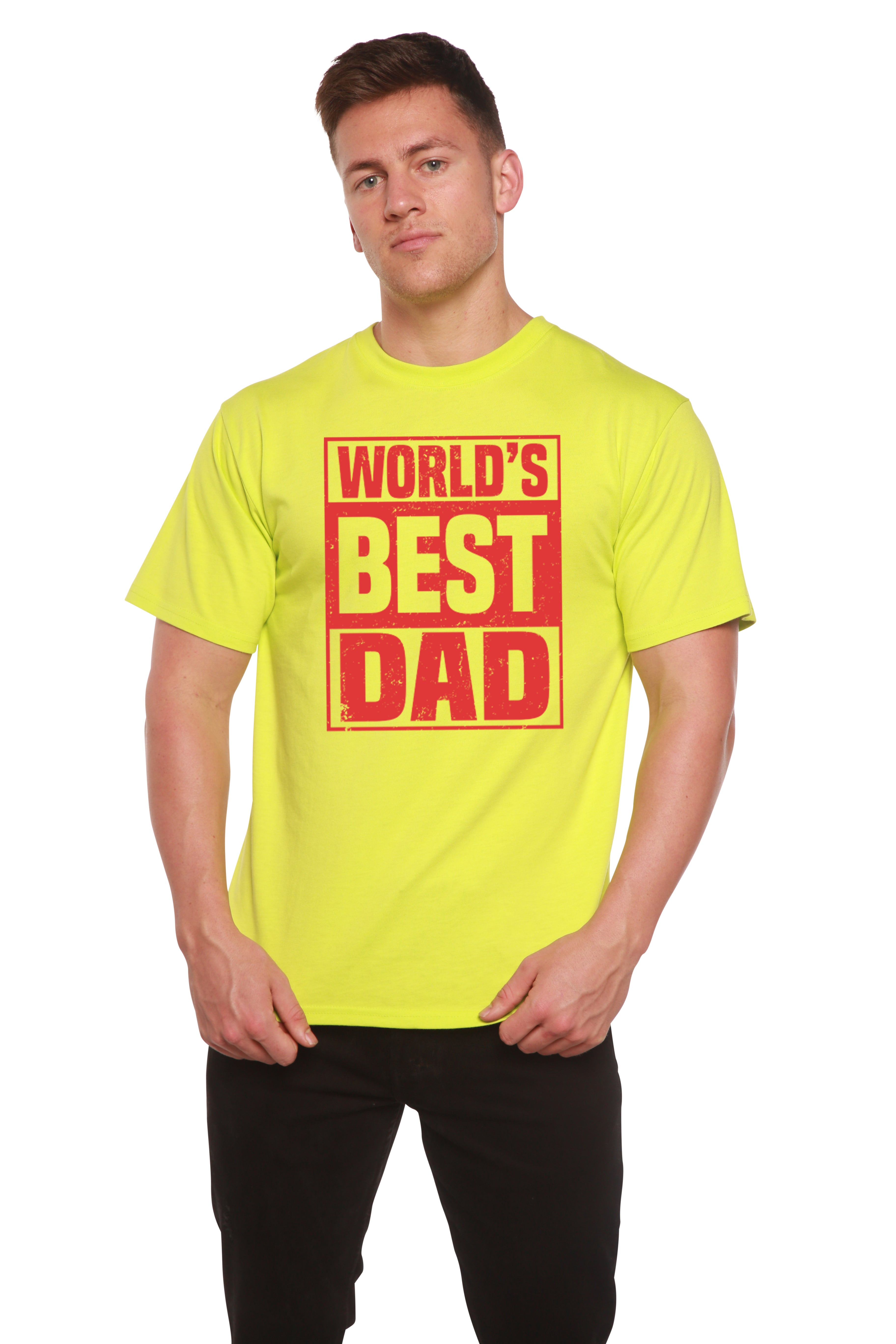 World's Best Dad Men's Bamboo Viscose/Organic Cotton Short Sleeve Graphic T-Shirt - The7Letter