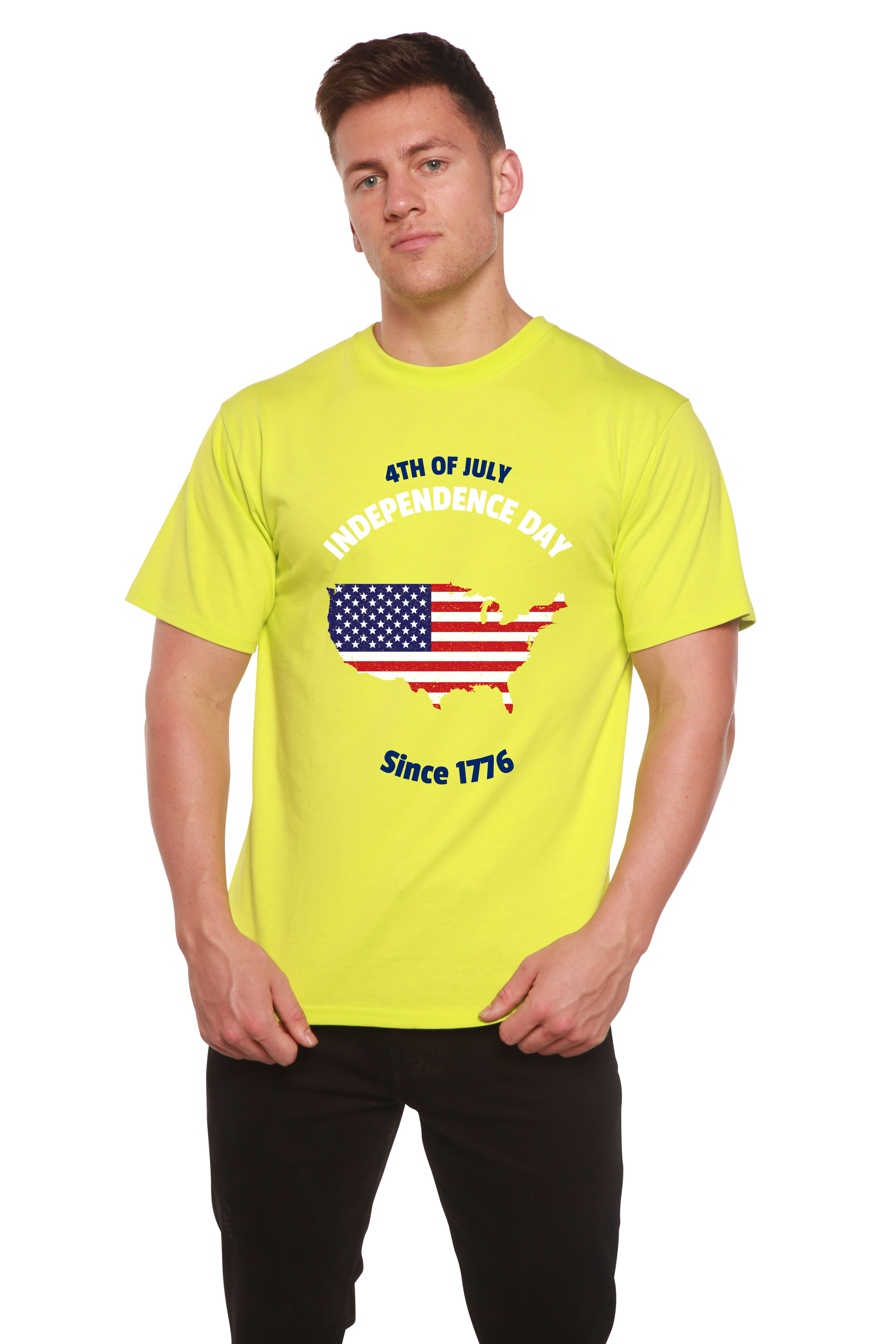 4th of July Men's Bamboo Viscose/Organic Cotton Short Sleeve Graphic T-Shirt - The7Letter