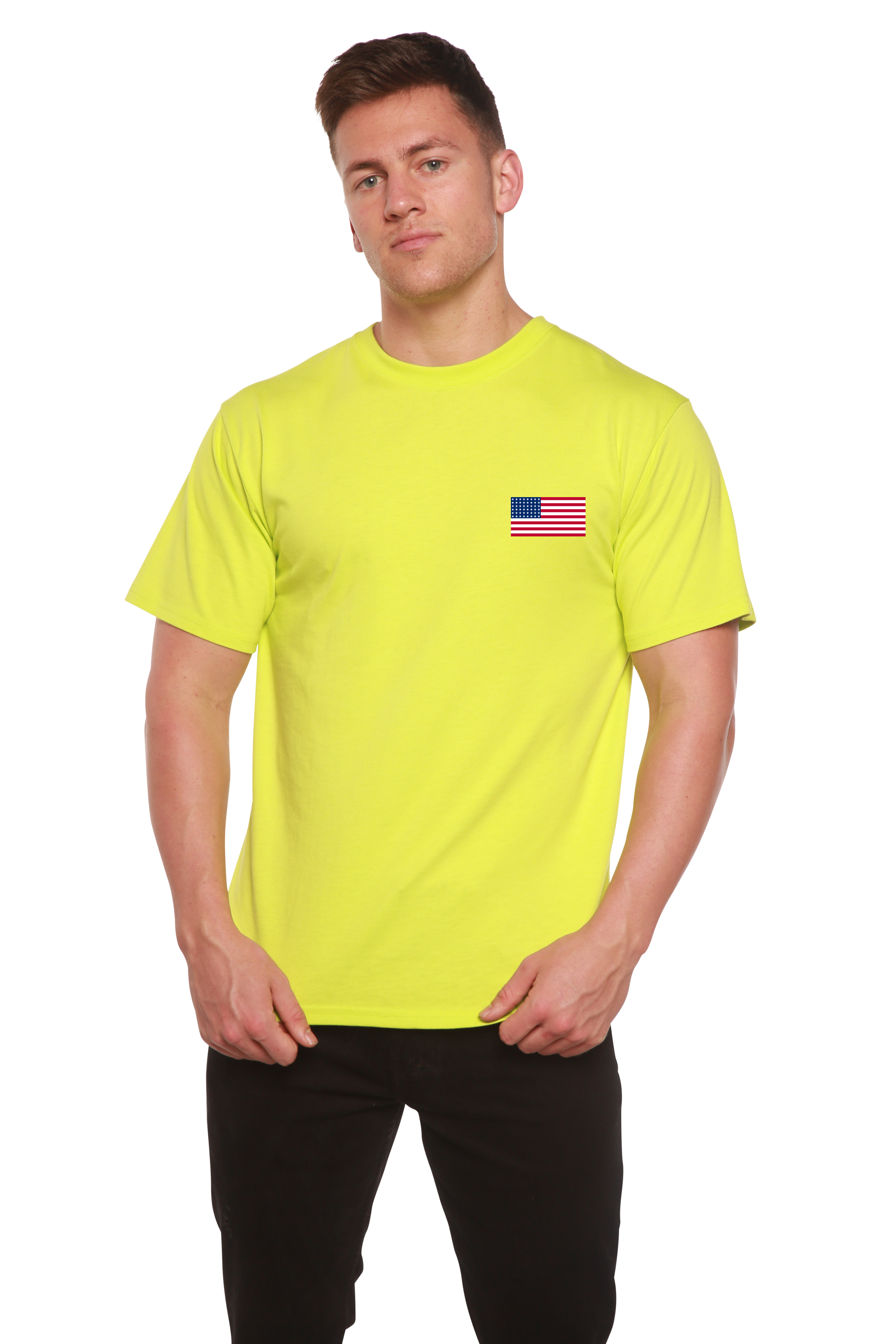 American Flag Men's Bamboo Viscose/Organic Cotton Short Sleeve Graphic T-Shirt - The7Letter