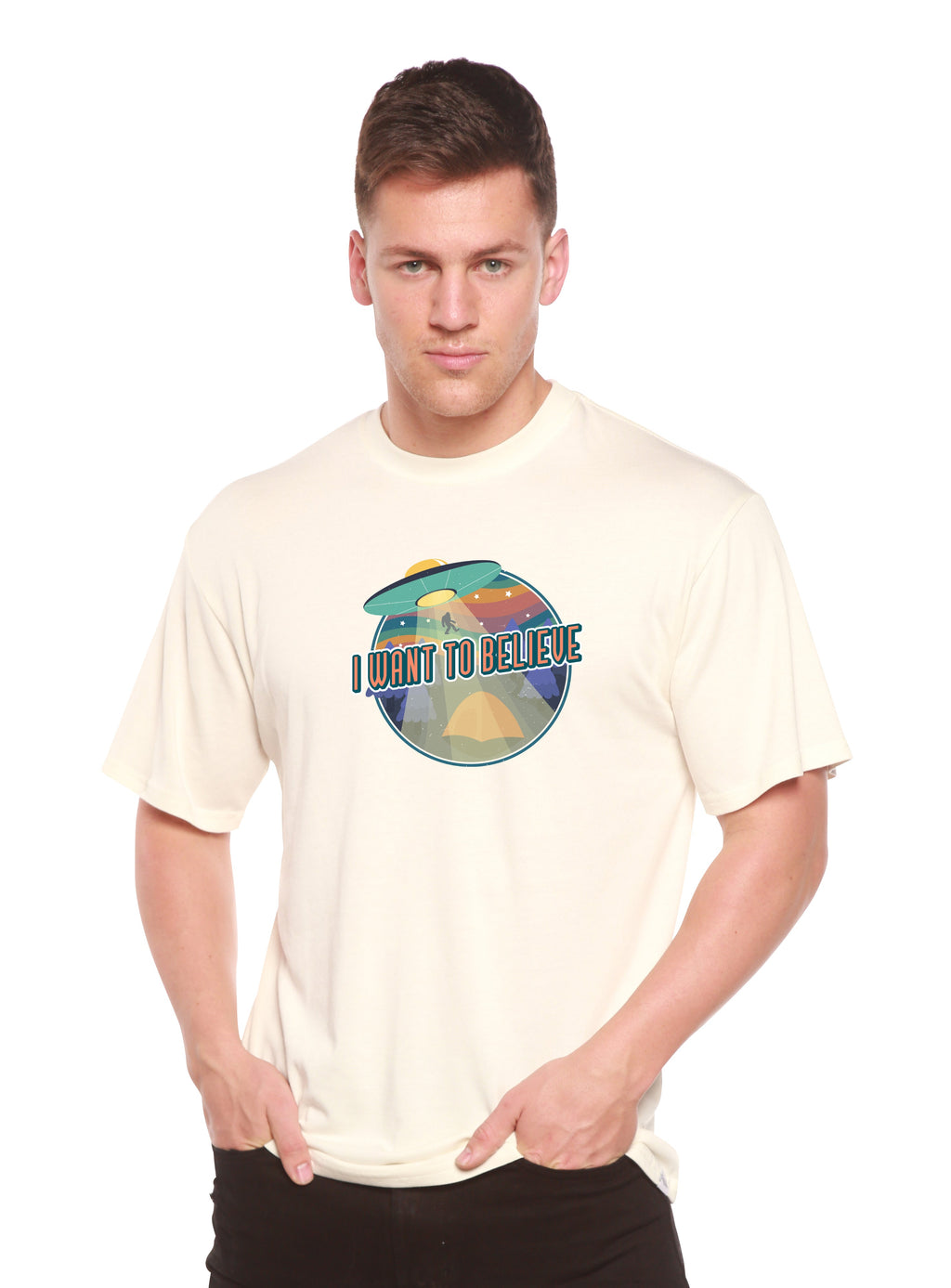 I Want to Believe Men's Bamboo Short Sleeve Printed T-Shirt - The7Letter