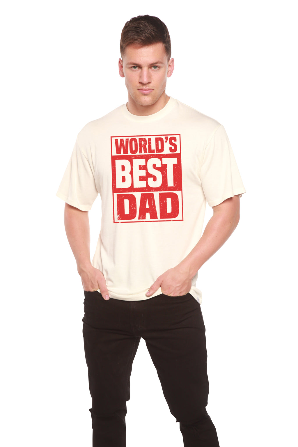 World's Best Dad Men's Bamboo Viscose/Organic Cotton Short Sleeve Graphic T-Shirt - The7Letter