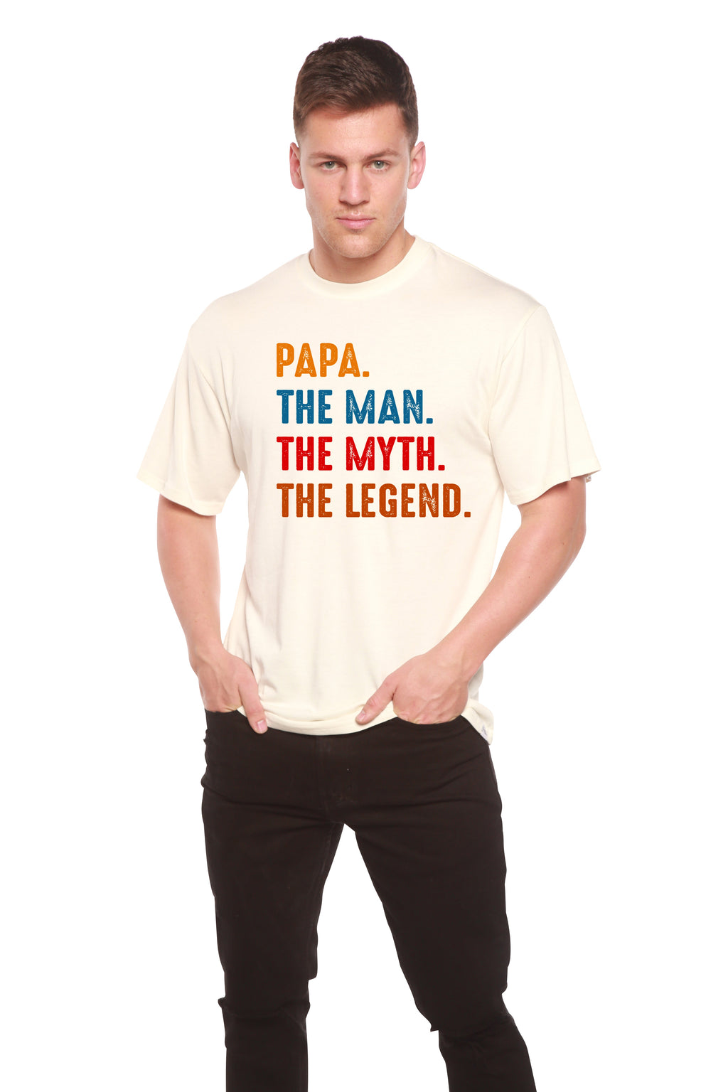 Papa, the Man, the Myth, the Legend Men's Bamboo Viscose/Organic Cotton Short Sleeve Graphic T-Shirt - The7Letter