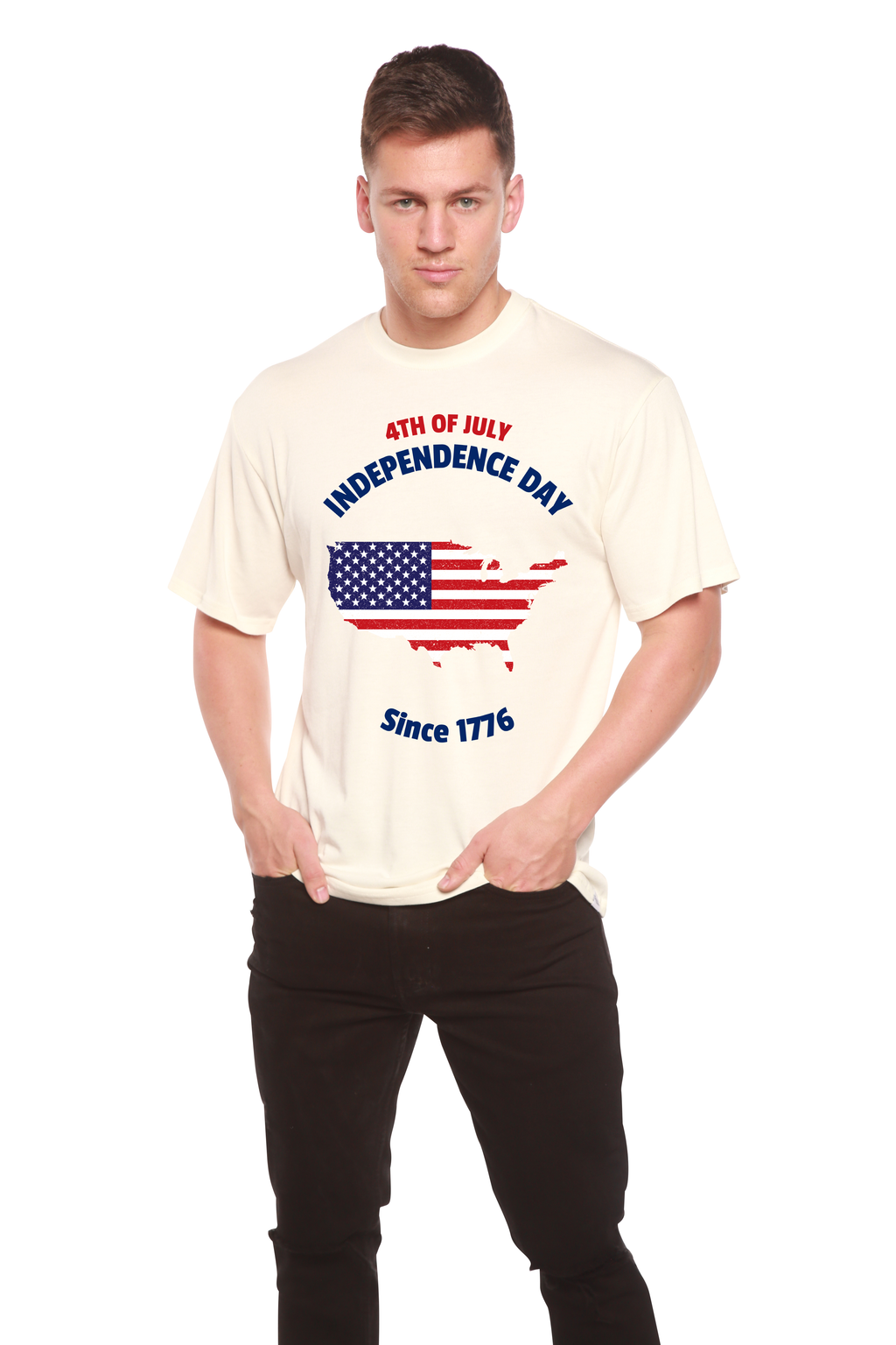 4th of July Men's Bamboo Viscose/Organic Cotton Short Sleeve Graphic T-Shirt - The7Letter