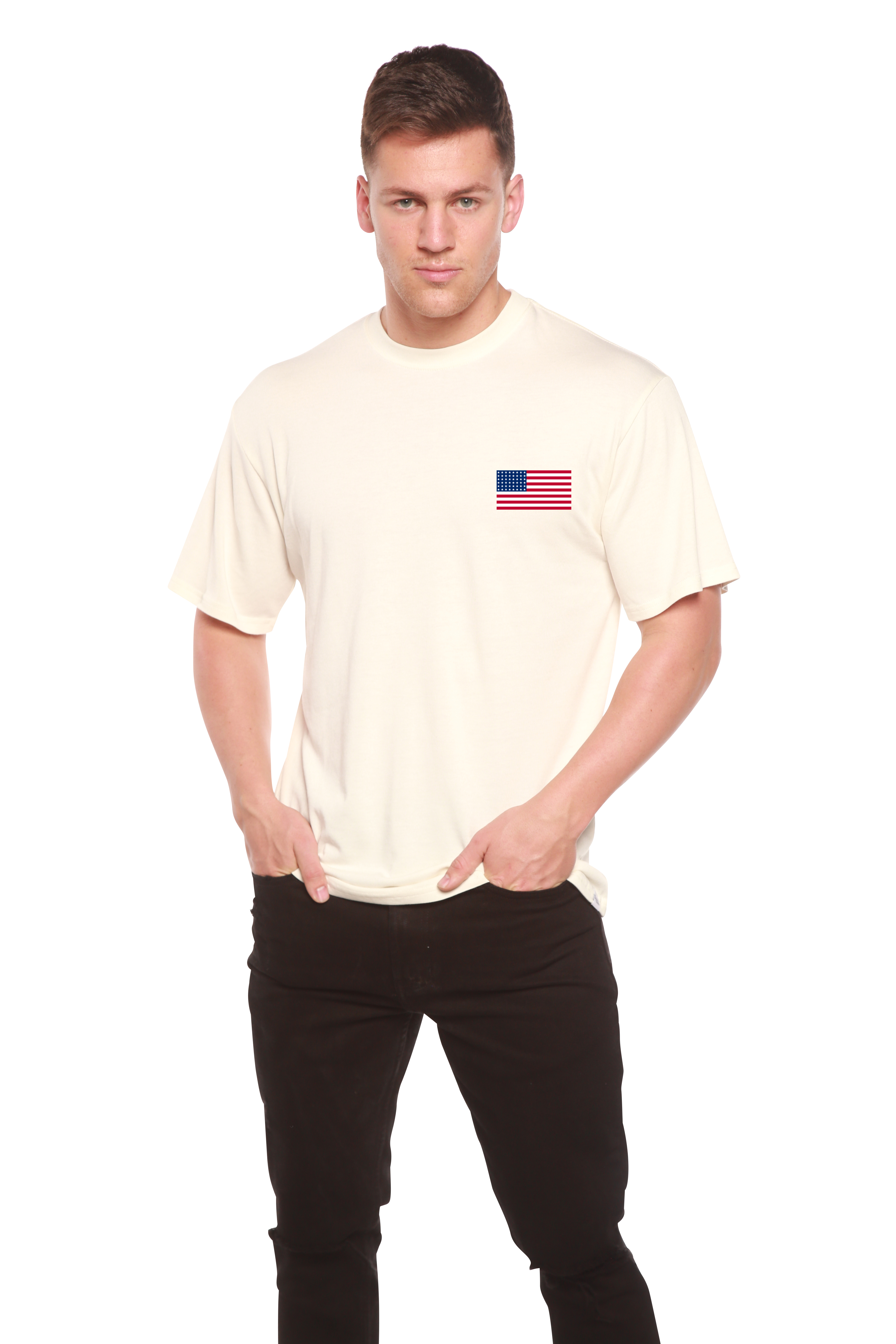 American Flag Men's Bamboo Viscose/Organic Cotton Short Sleeve Graphic T-Shirt - The7Letter