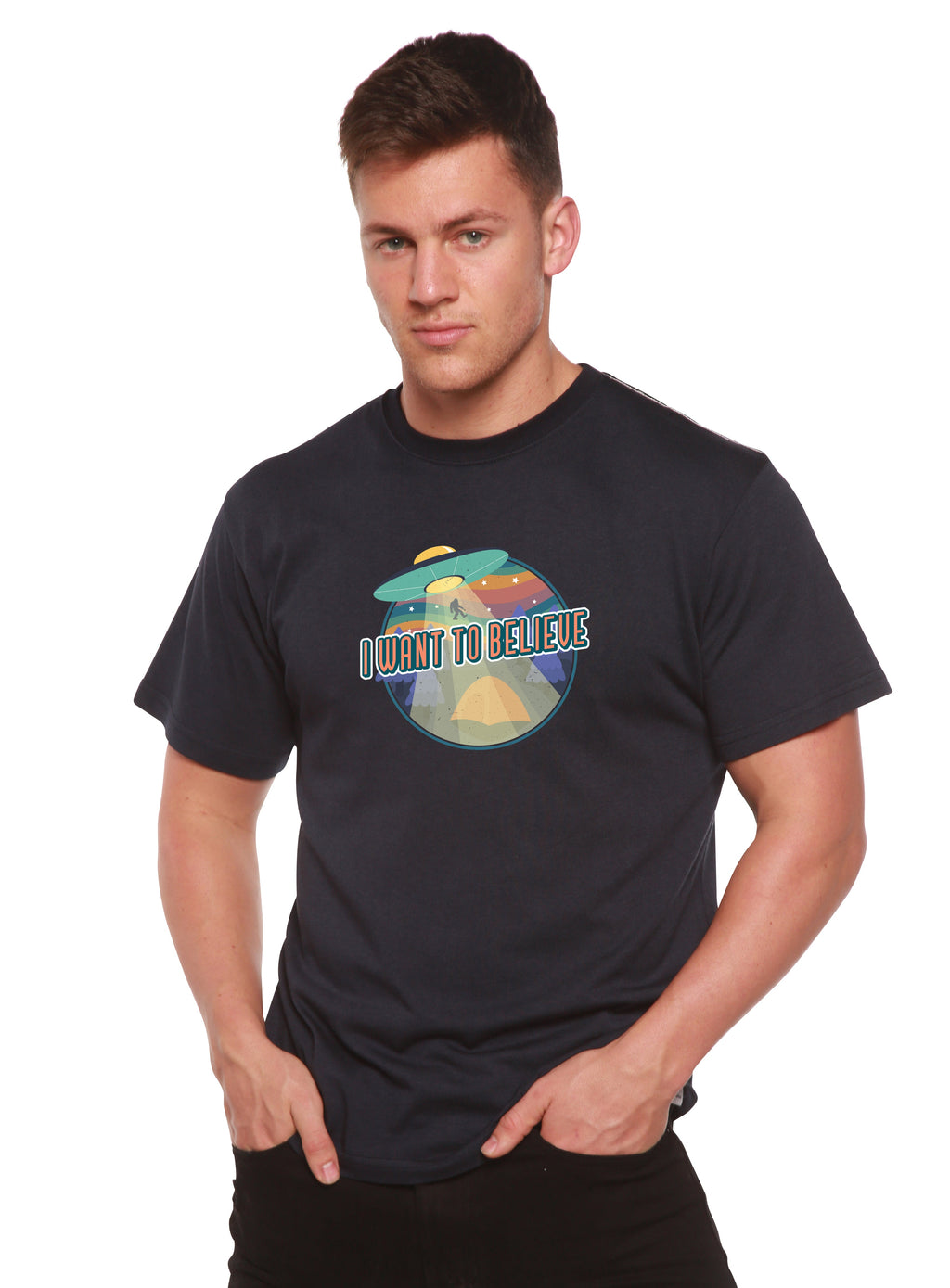 I Want to Believe Men's Bamboo Short Sleeve Printed T-Shirt - The7Letter