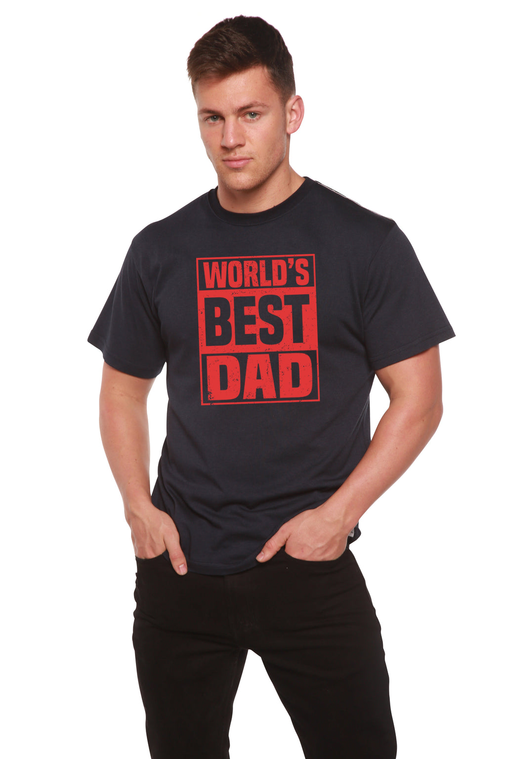 World's Best Dad Men's Bamboo Viscose/Organic Cotton Short Sleeve Graphic T-Shirt - The7Letter