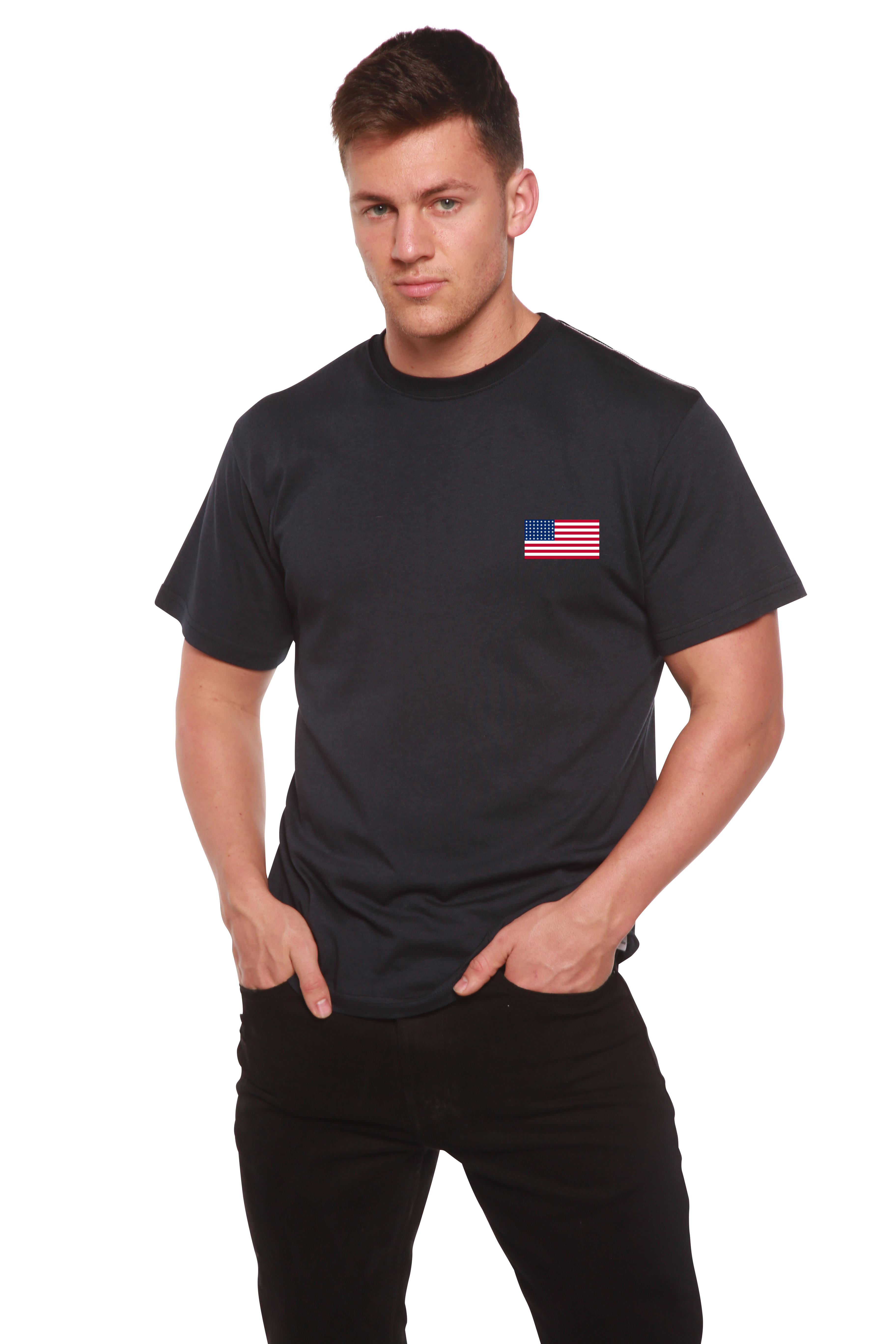 American Flag Men's Bamboo Viscose/Organic Cotton Short Sleeve Graphic T-Shirt - The7Letter