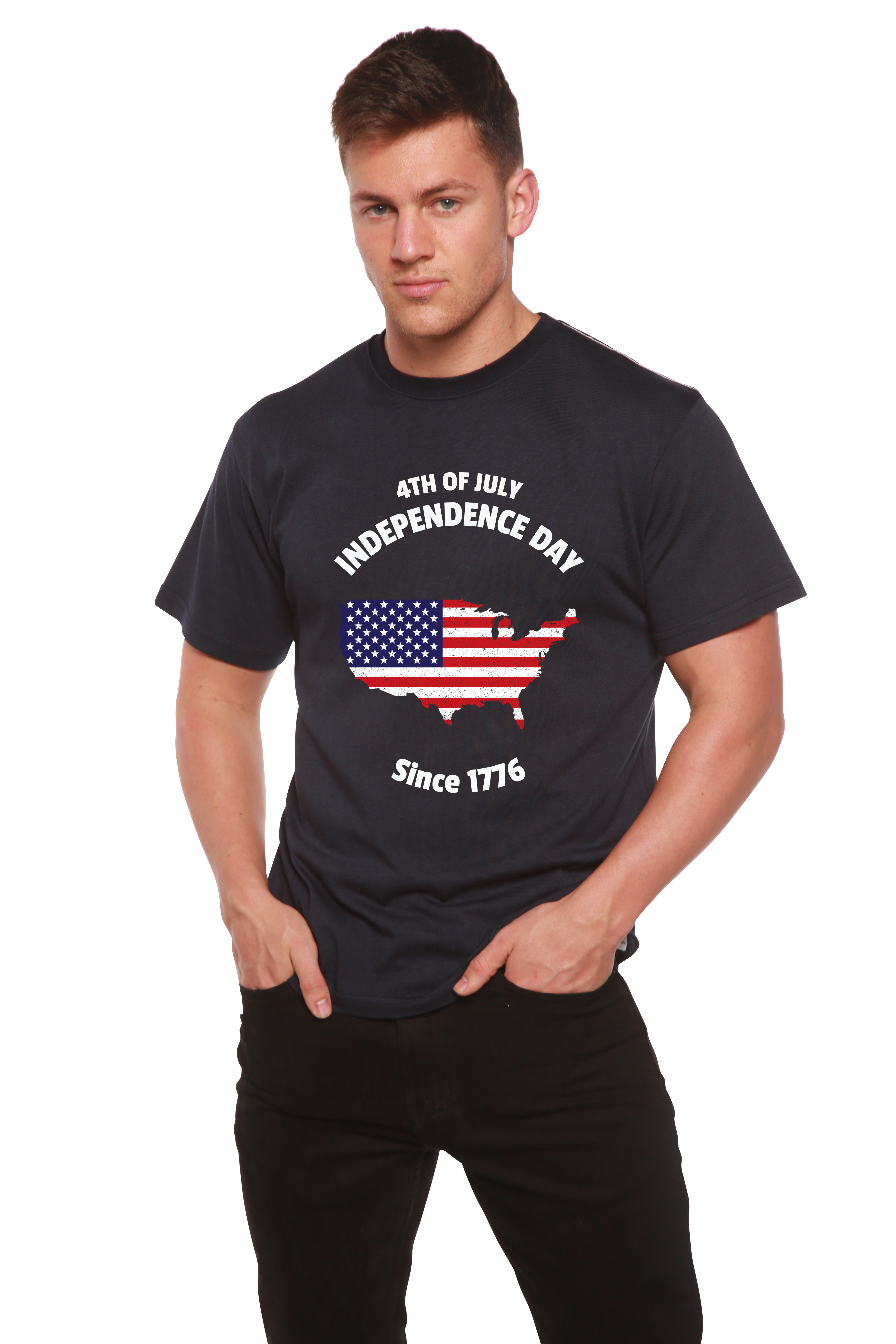 4th of July Men's Bamboo Viscose/Organic Cotton Short Sleeve Graphic T-Shirt - The7Letter