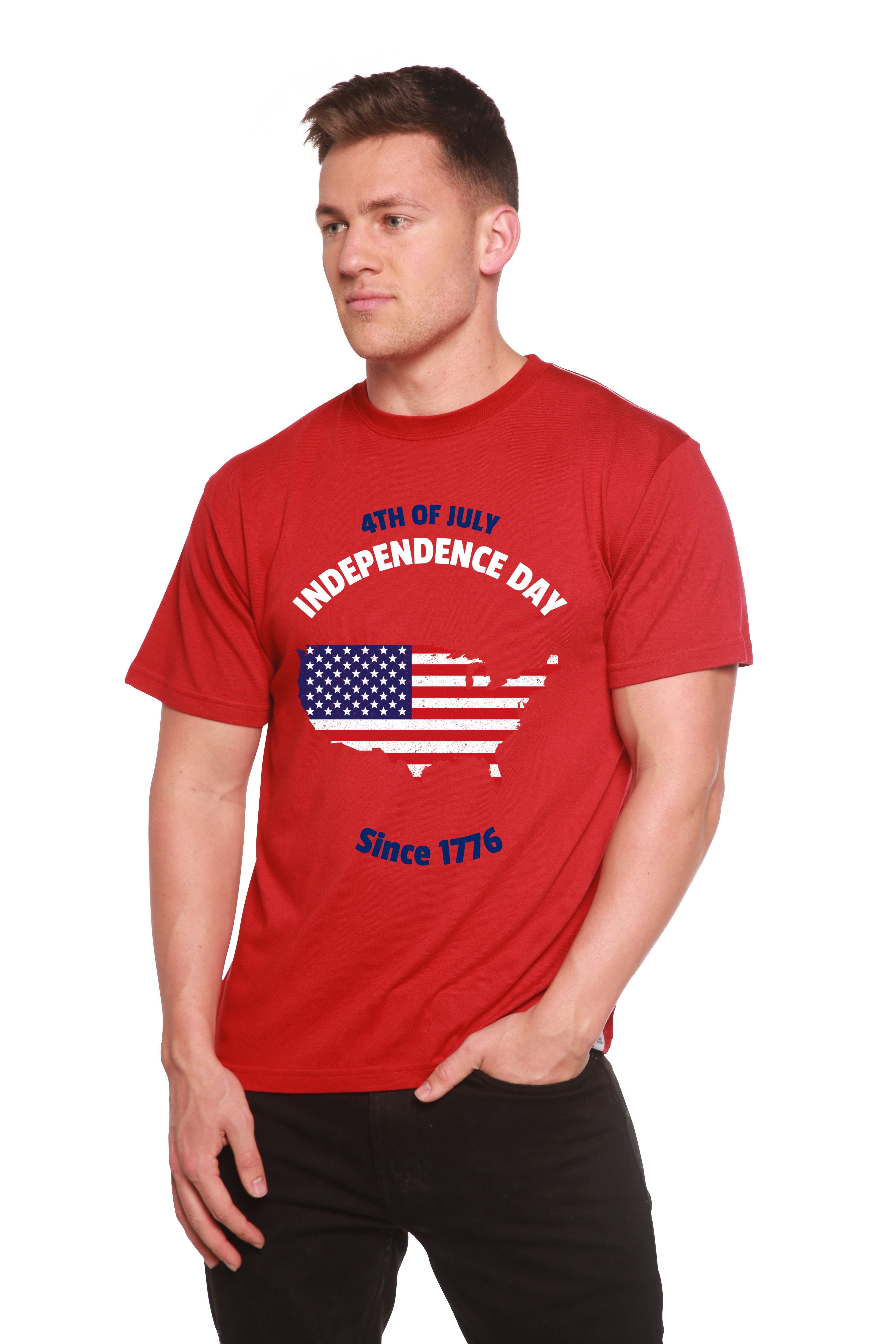 4th of July Men's Bamboo Viscose/Organic Cotton Short Sleeve Graphic T-Shirt - The7Letter