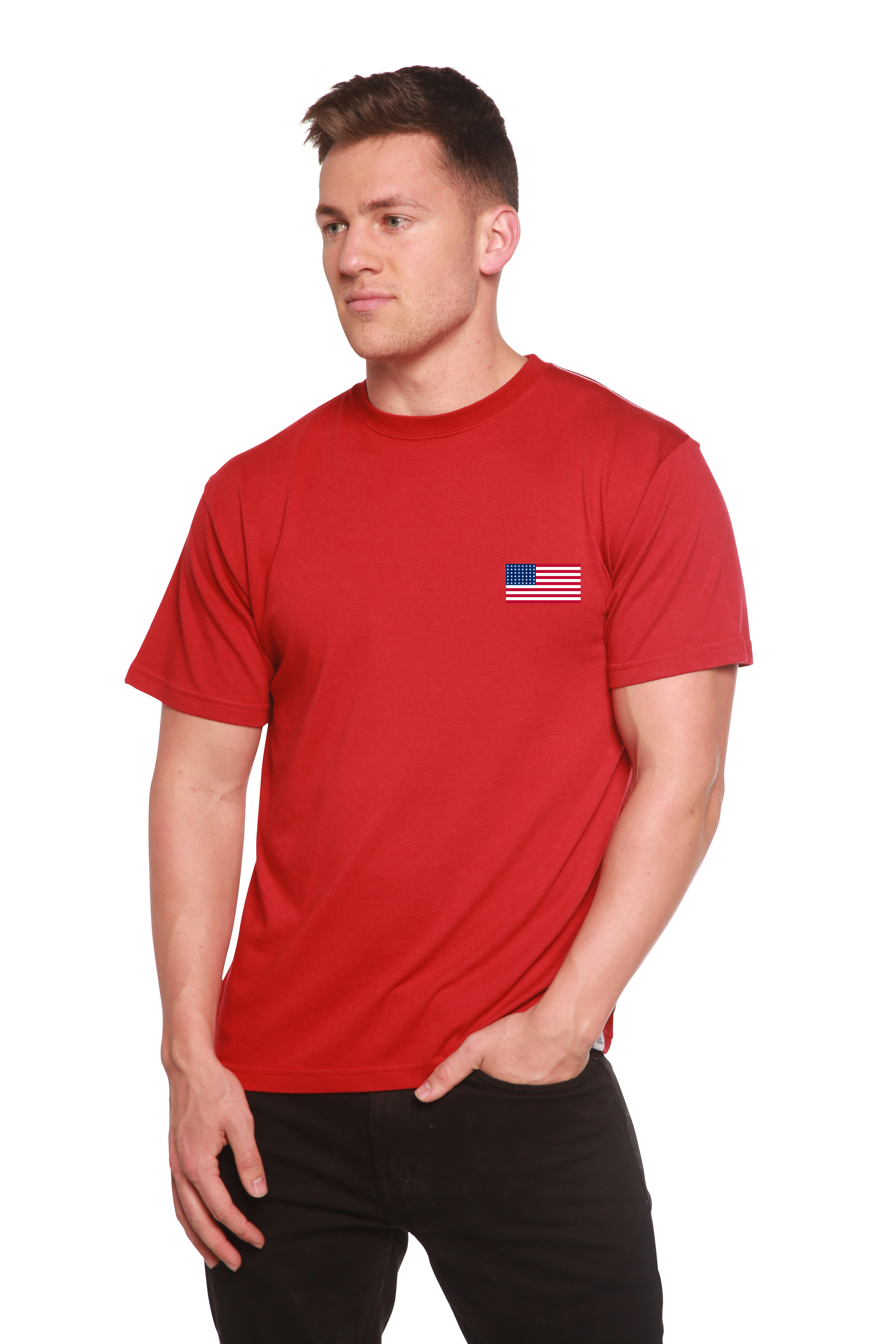 American Flag Men's Bamboo Viscose/Organic Cotton Short Sleeve Graphic T-Shirt - The7Letter