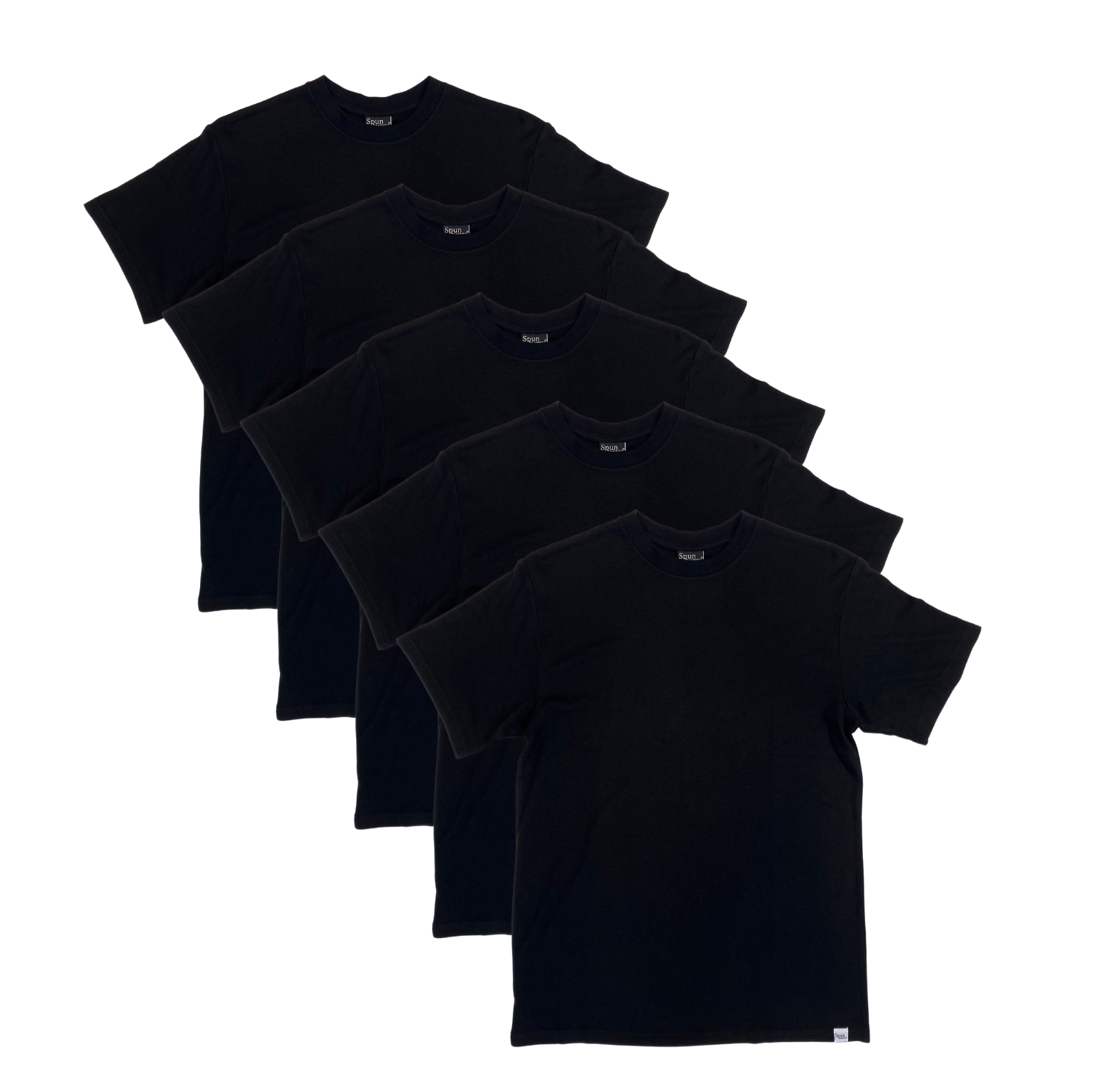 Men's Bamboo Viscose/Organic Cotton Short Sleeve T-Shirt Black Color - 5-Pack - The7Letter