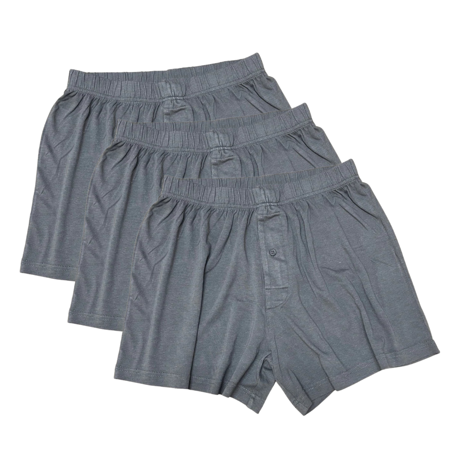 Men's Bamboo Viscose/Cotton Boxer Style Underwear Charcoal Grey Color - 3-pack - The7Letter