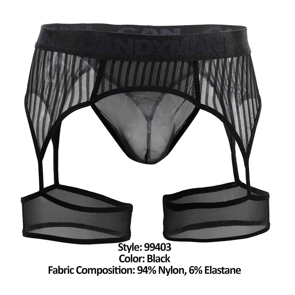 CandyMan 99403 Lanières Gaine-Culotte String Couleur Noir