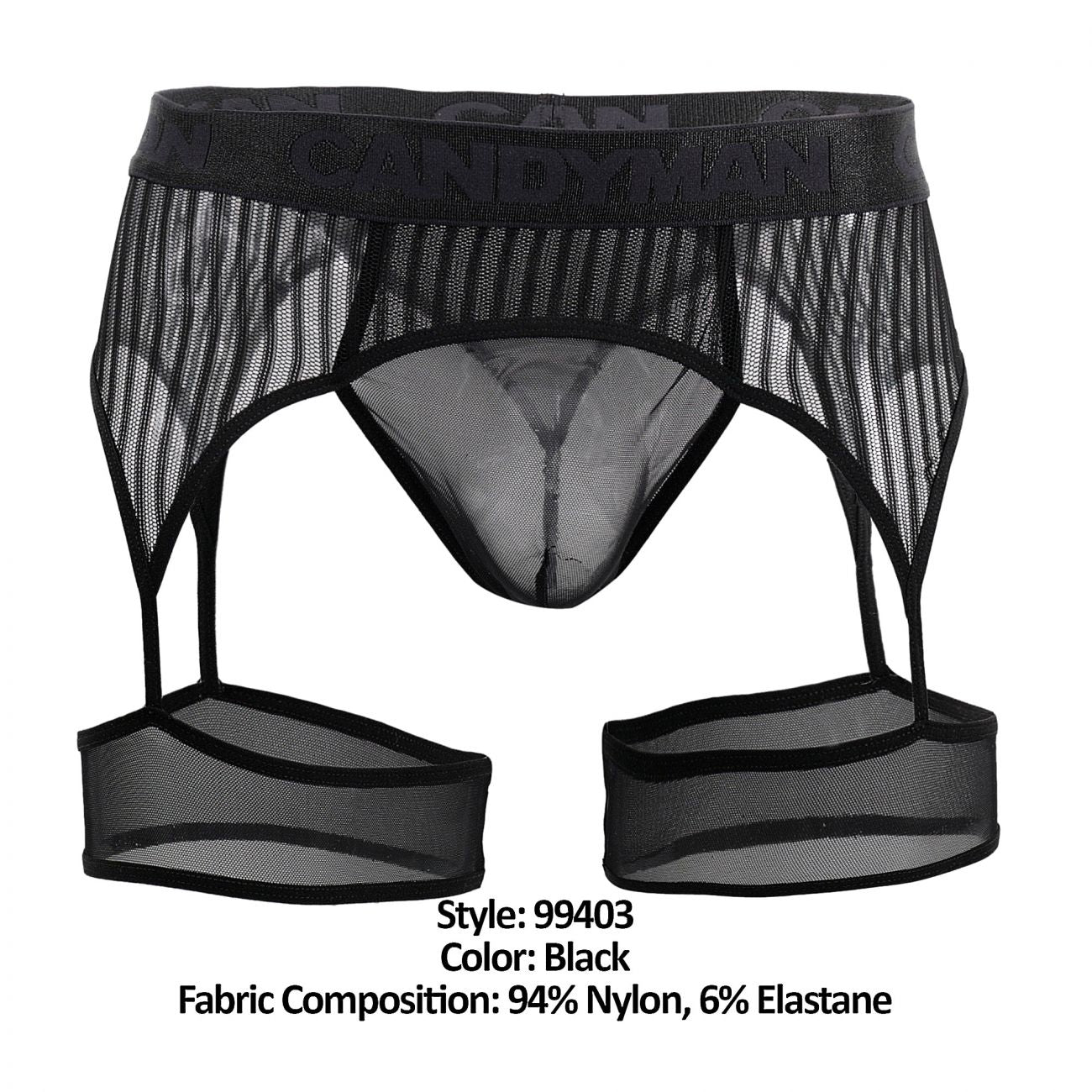 CandyMan 99403 Lanières Gaine-Culotte String Couleur Noir