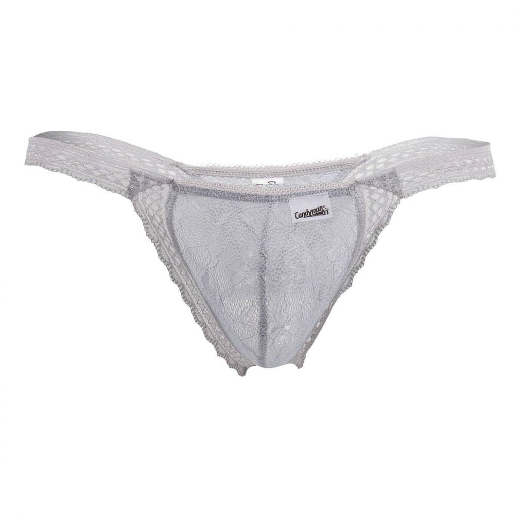 CandyMan 99420 Strings en dentelle double couleur gris