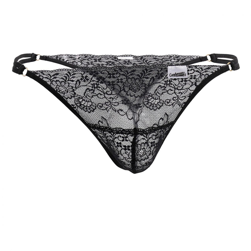 CandyMan 99421 String en dentelle couleur noire