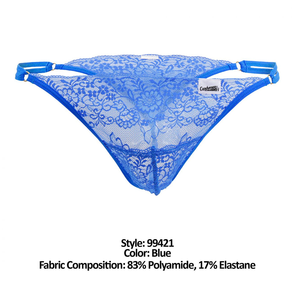 CandyMan 99421 String dentelle couleur bleu