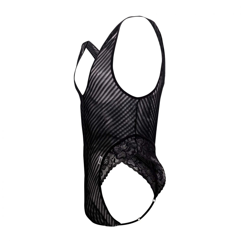 CandyMan 99522 Body string en dentelle et maille, couleur noire
